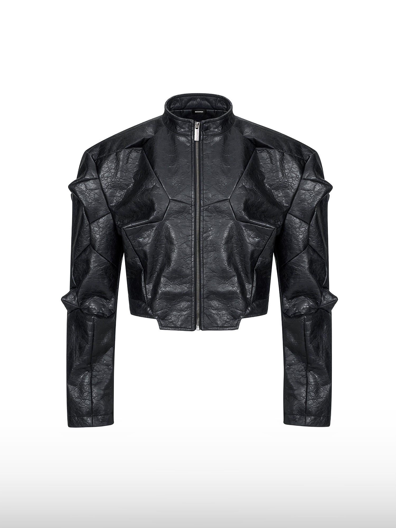 Architektonisch geschnittene Lederjacke