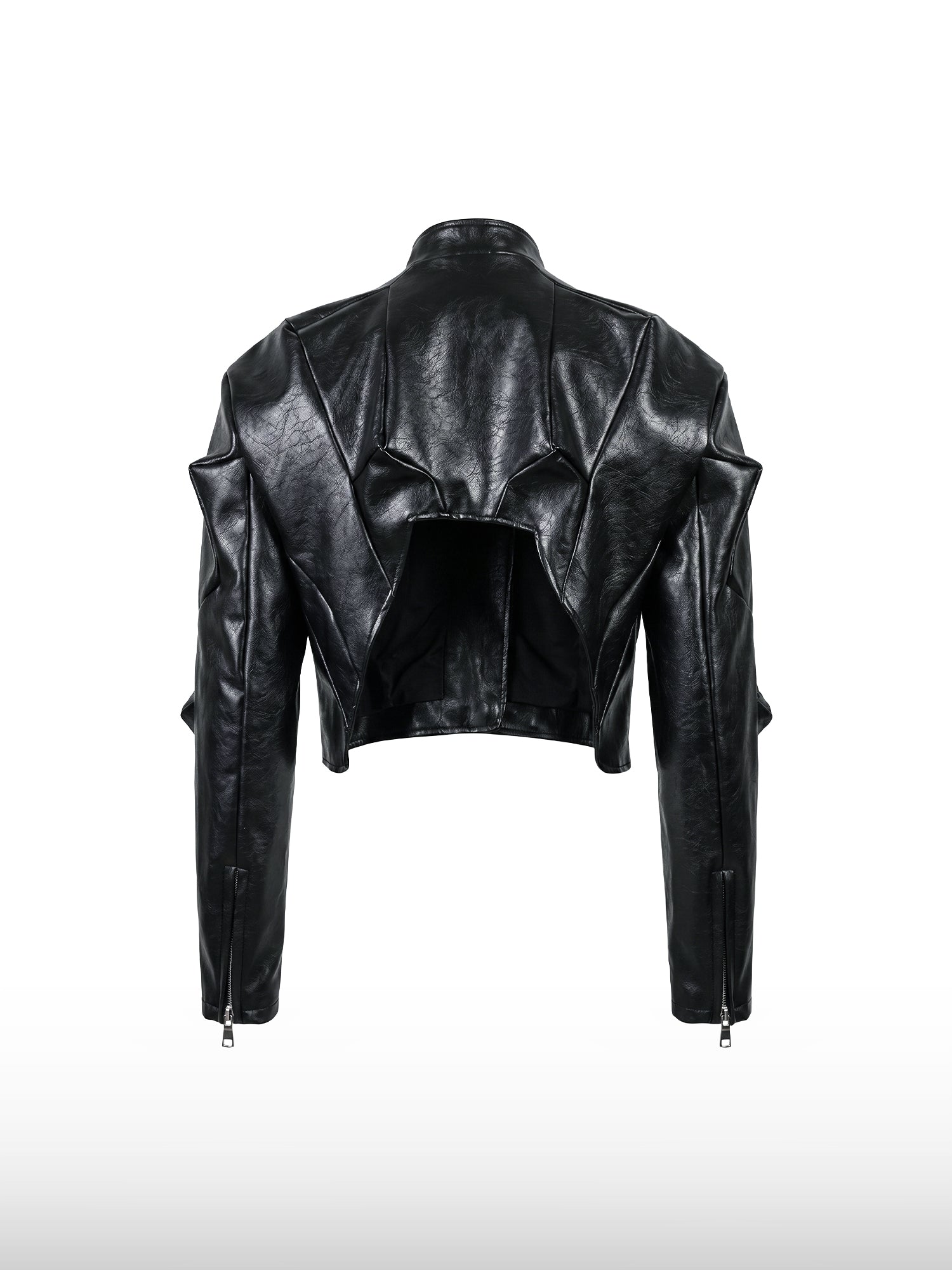Architektonisch geschnittene Lederjacke