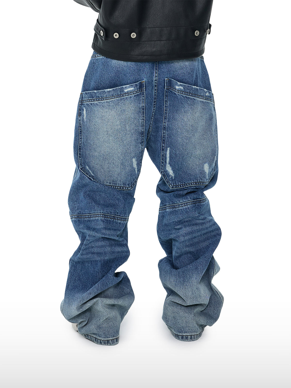 Blaue Baggy-Jeans