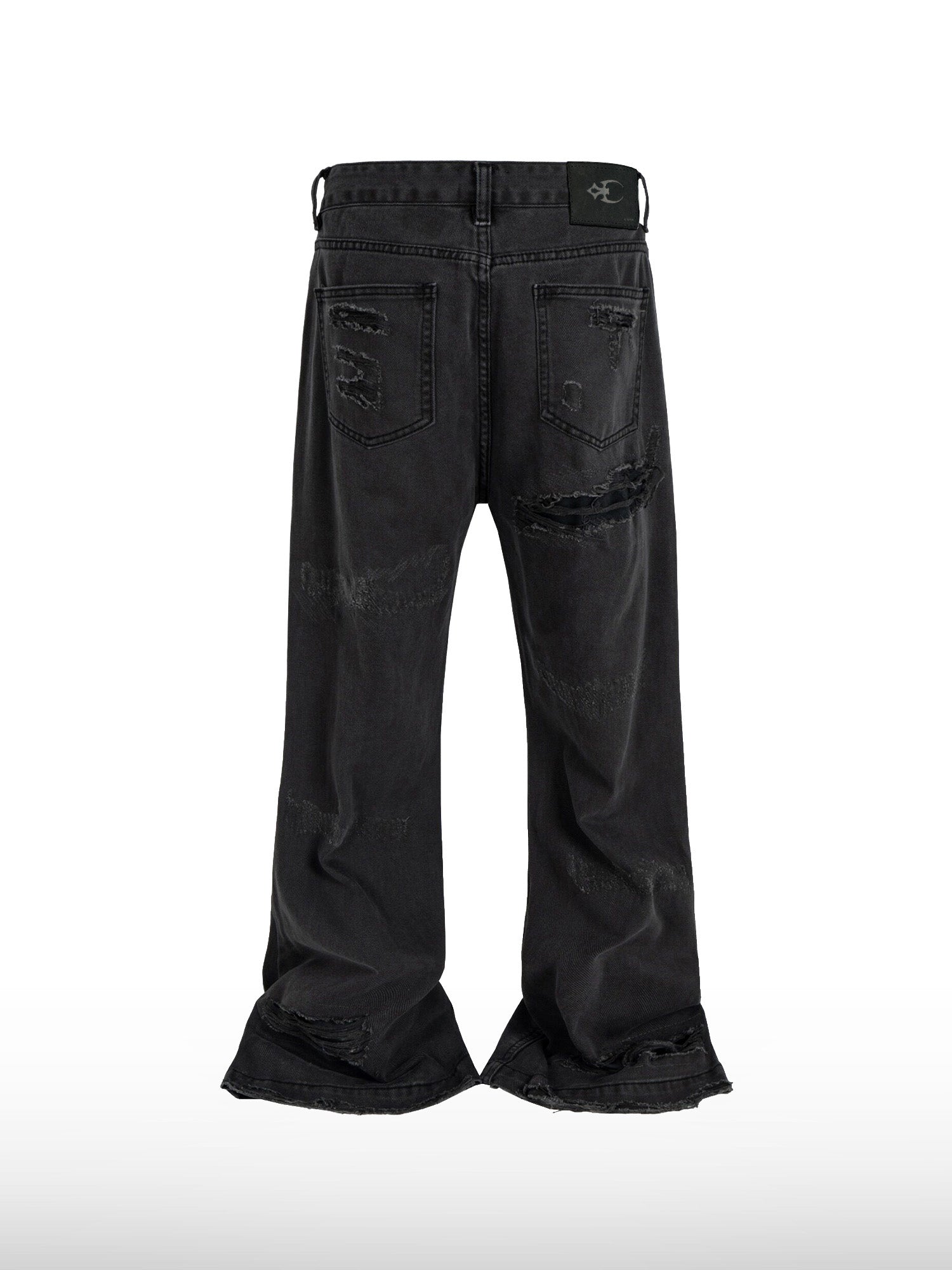 Dunkelgraue Jeans mit Rissen
