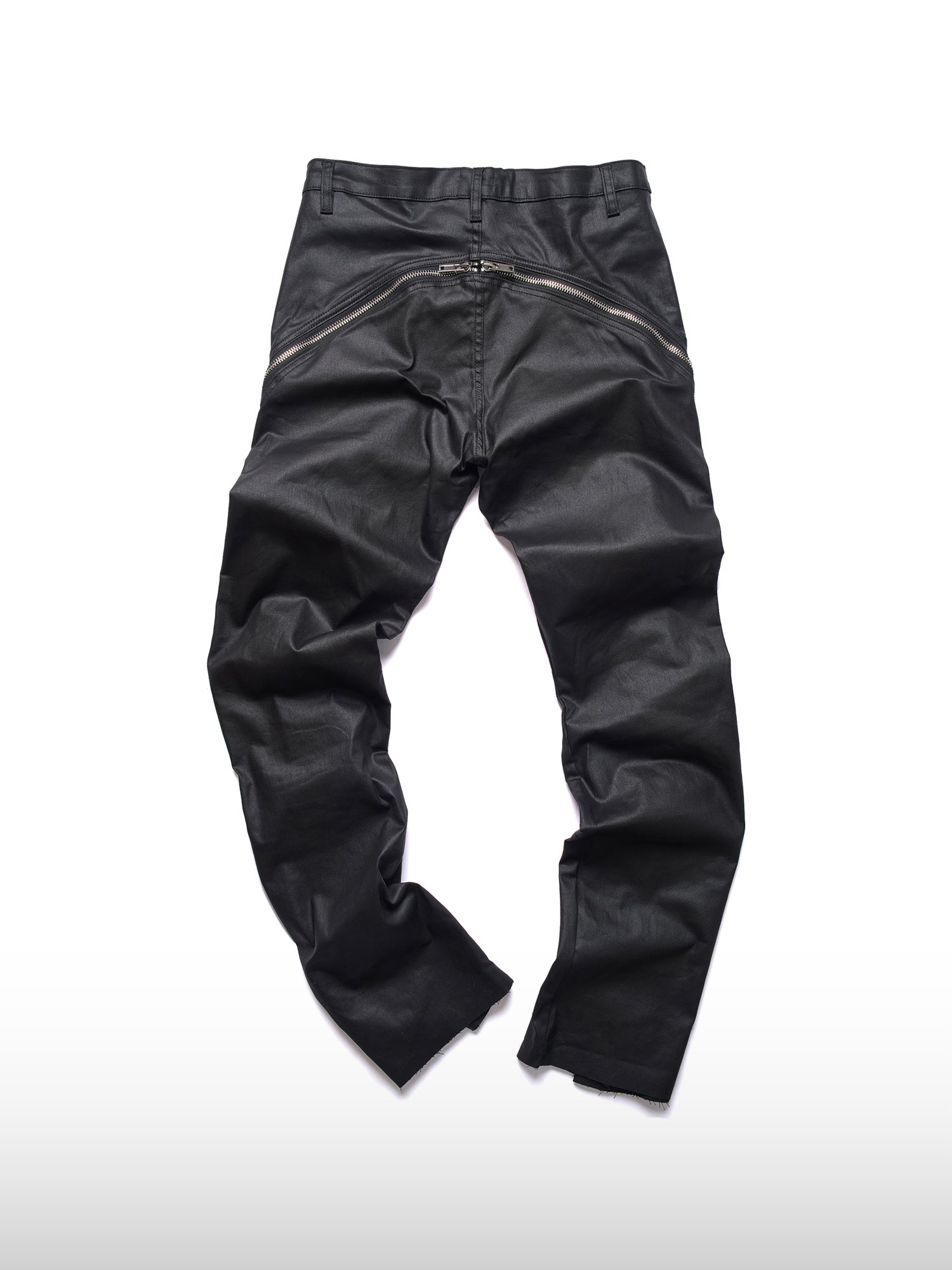 Beschichtete Hose mit geradem Bein und Reißverschluss