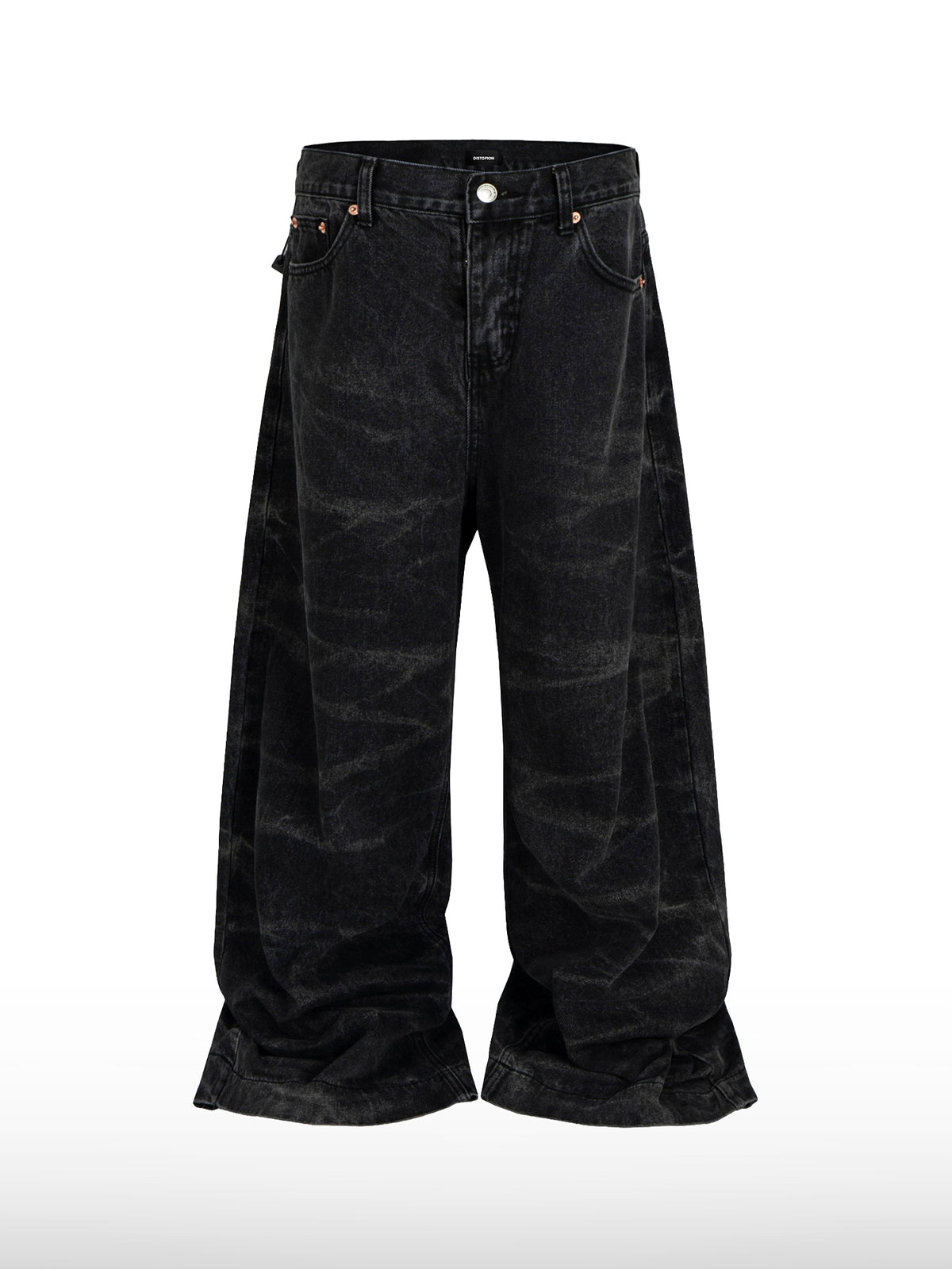 Jeans mit dunklem Leopardenmuster