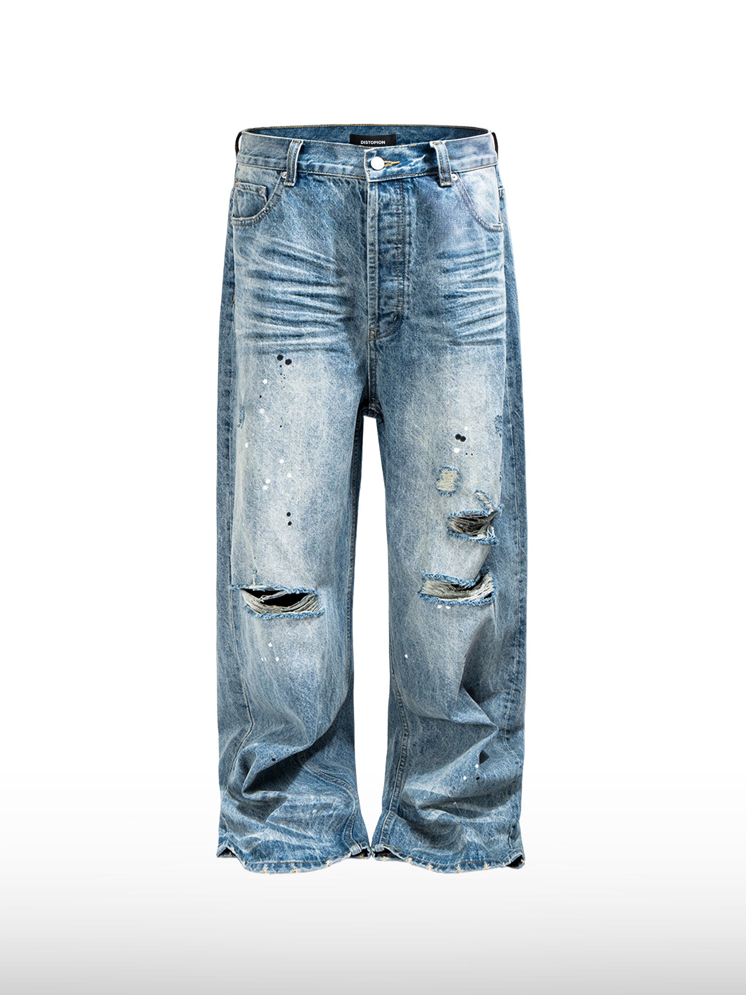 Jeans mit Farbklecksen