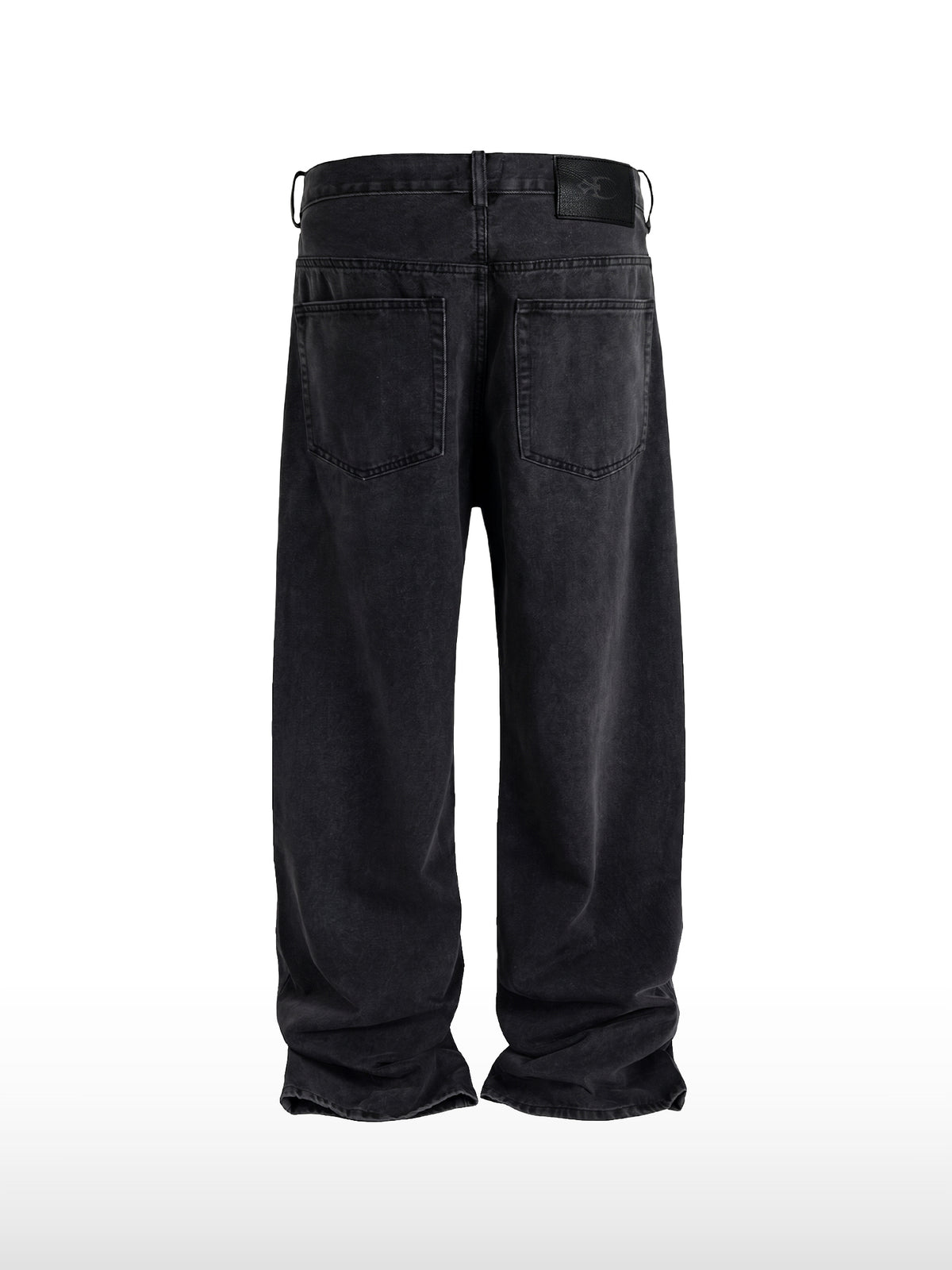 Drapierte schwarze Jeans