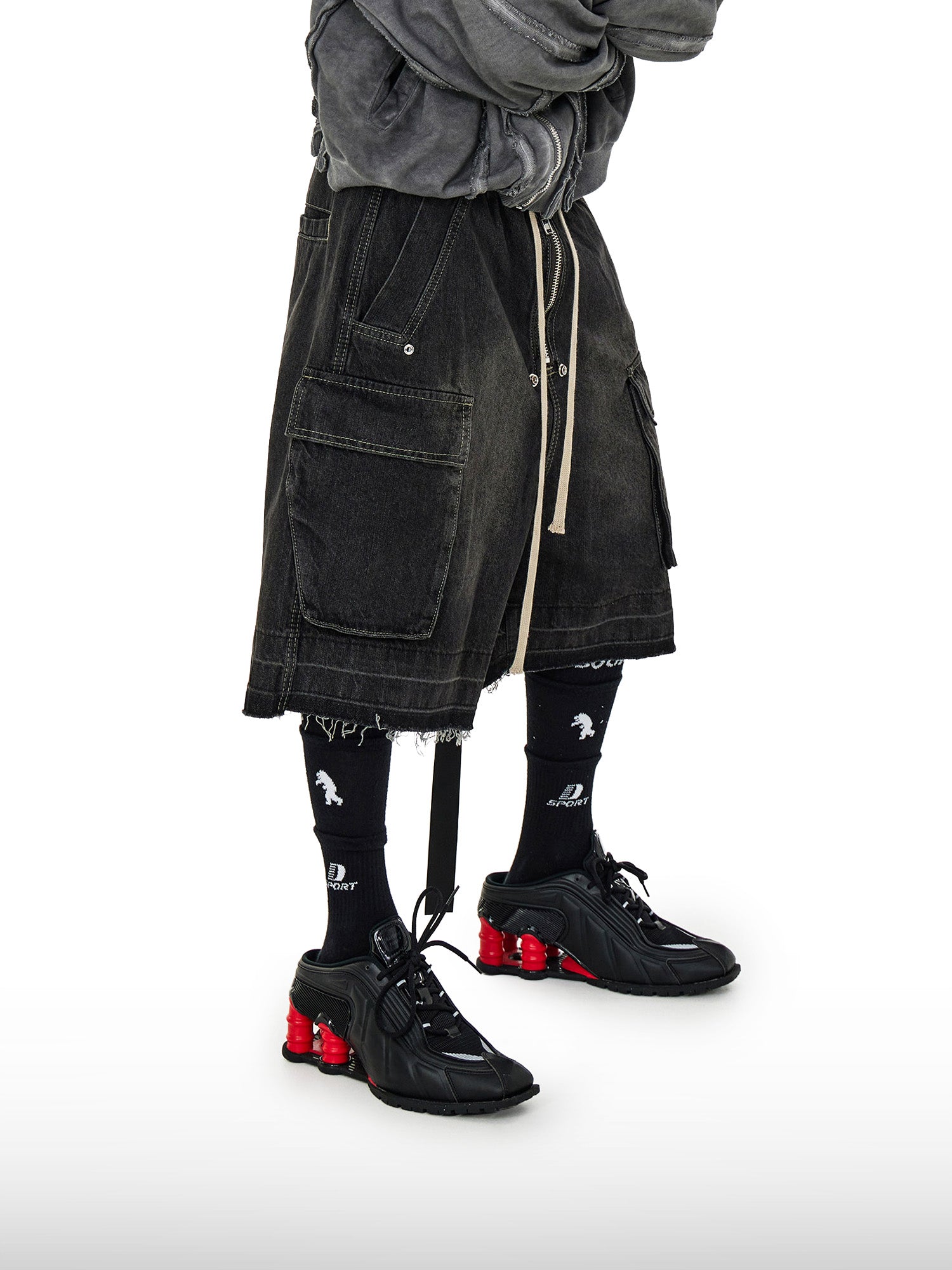 Jeansshorts mit Kordelzug