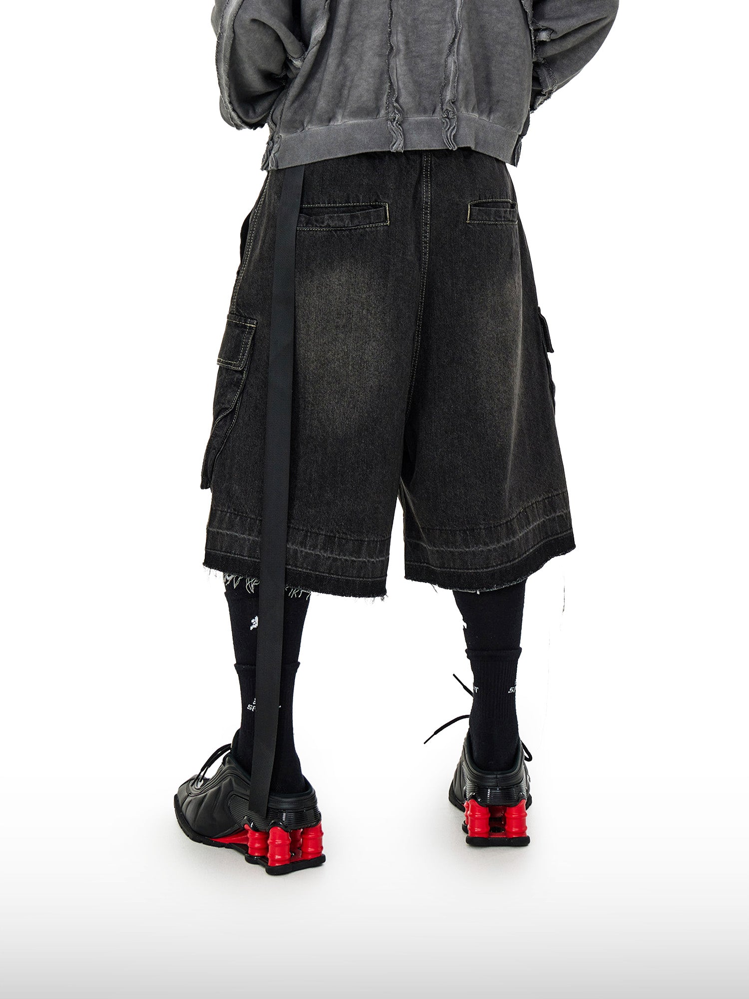 Jeansshorts mit Kordelzug