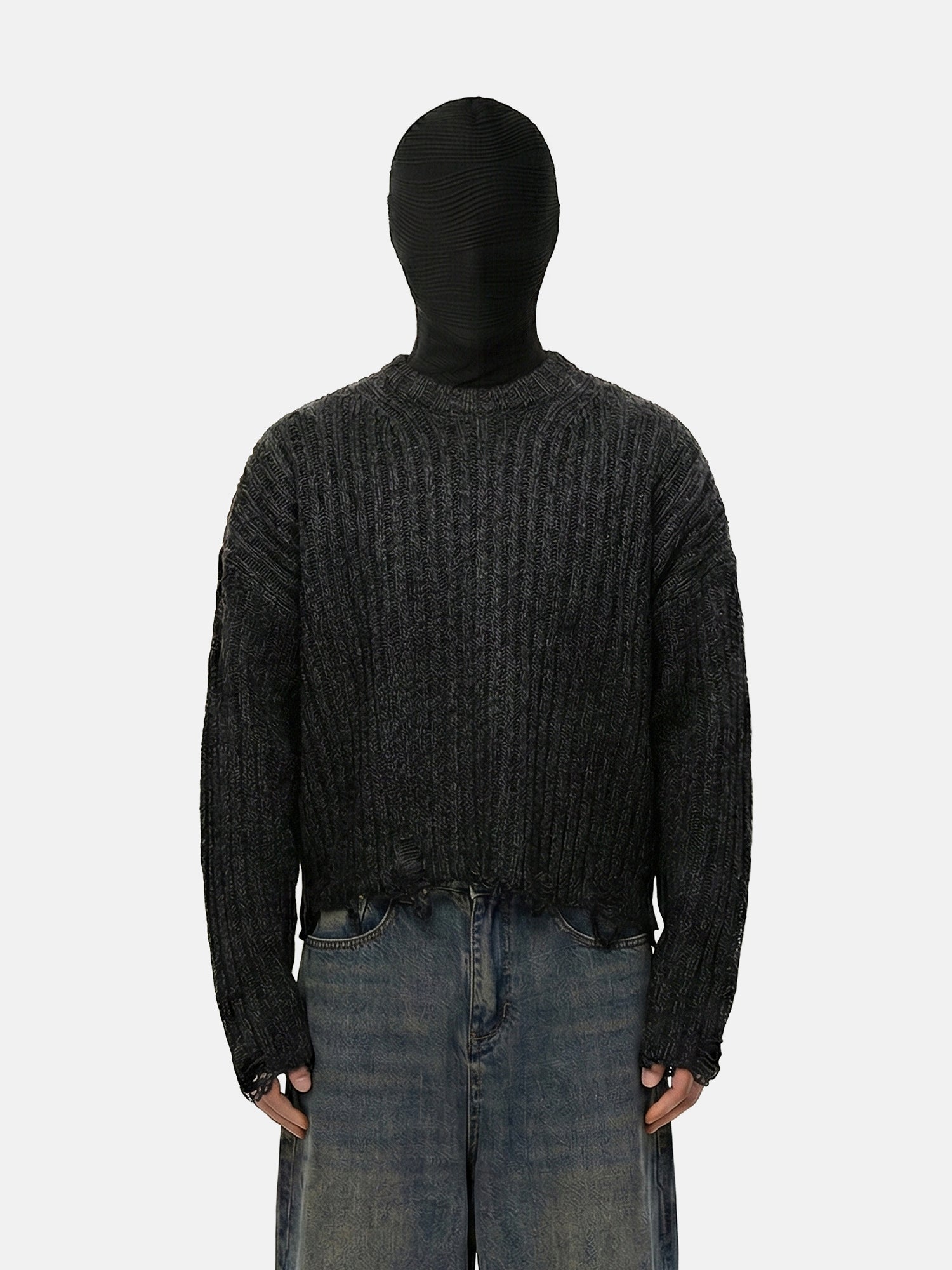 Frayed Edge Crop Sweater
