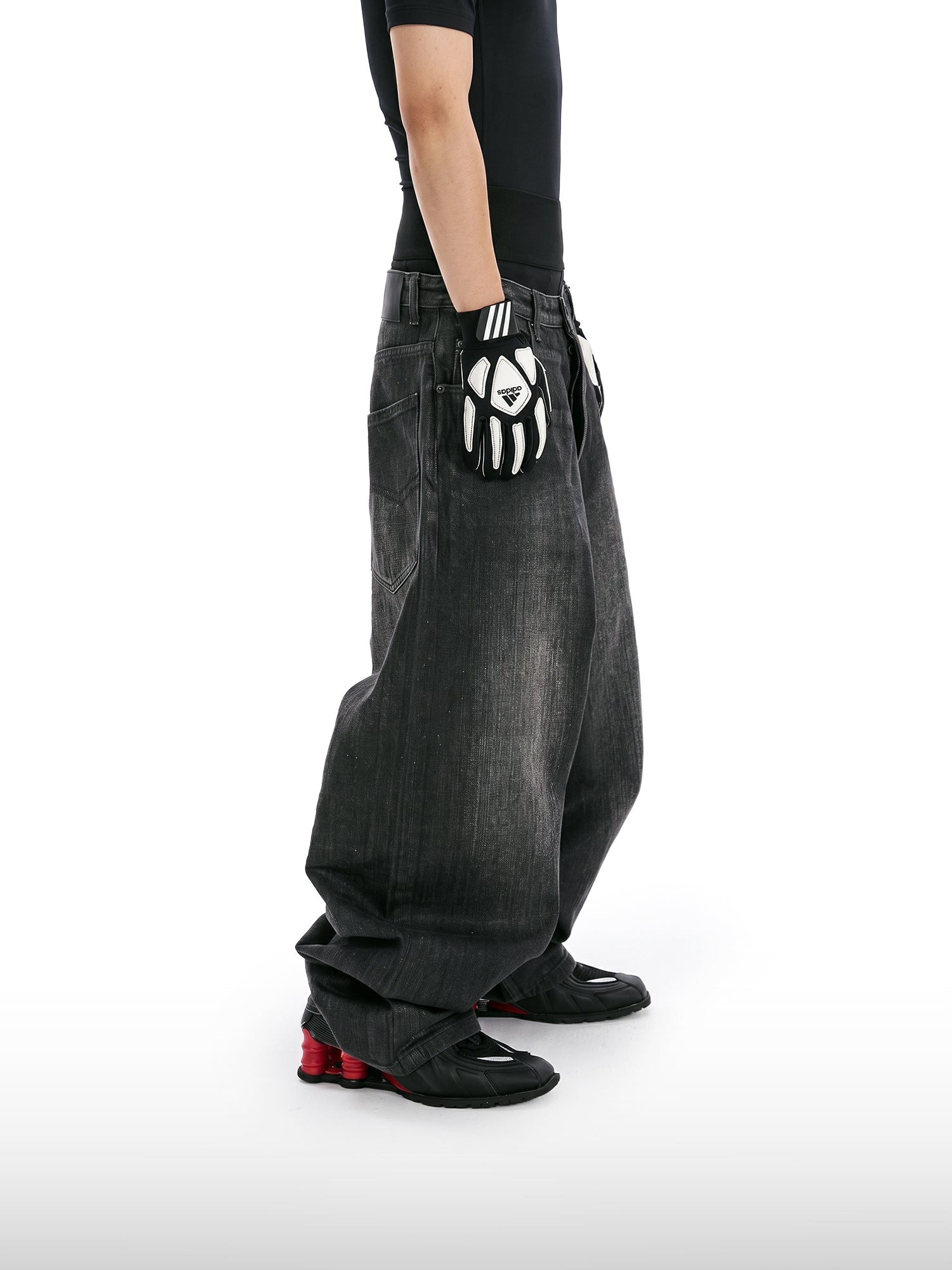 Faded Black Wide Jeans
