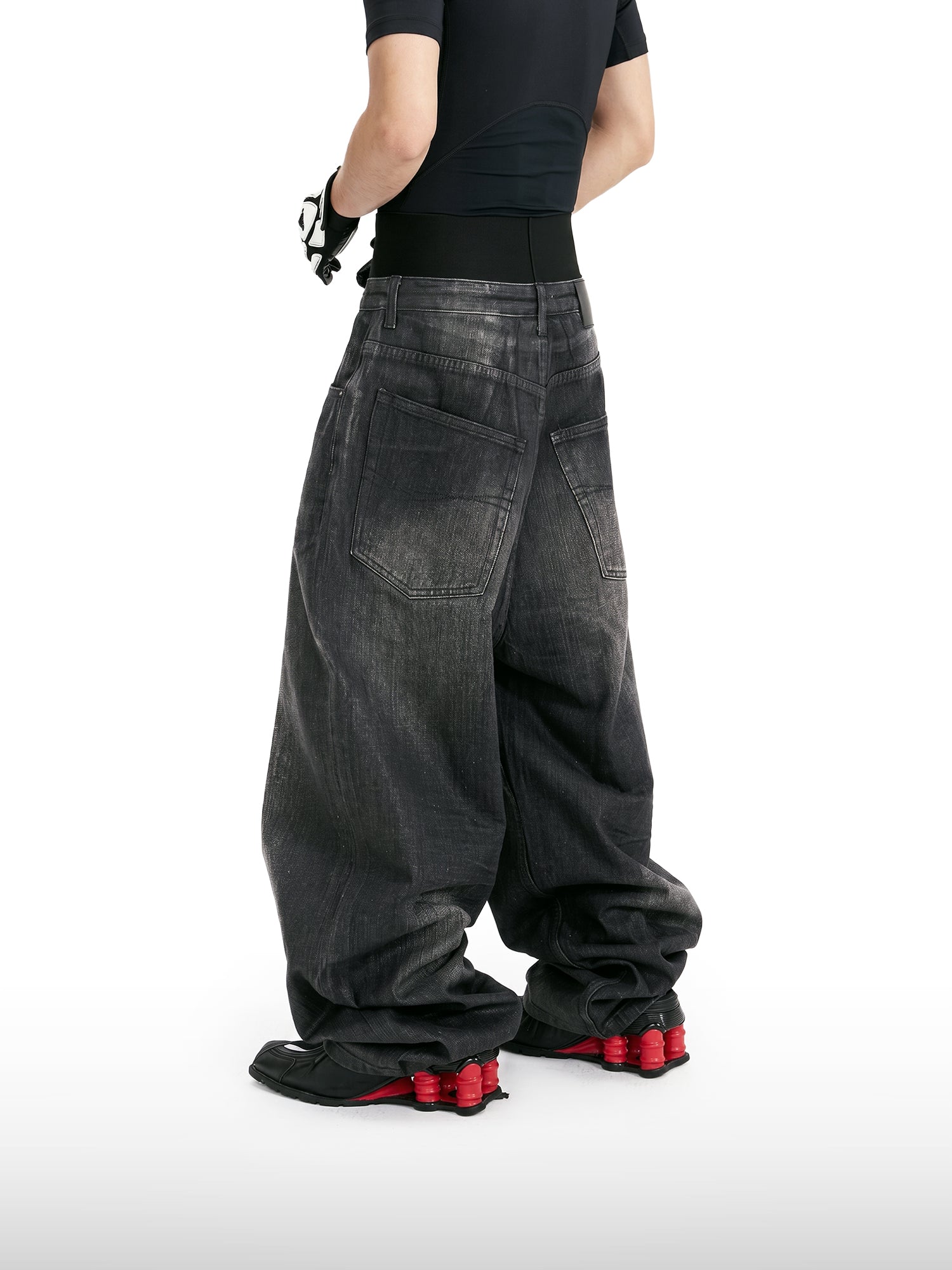 Faded Black Wide Jeans