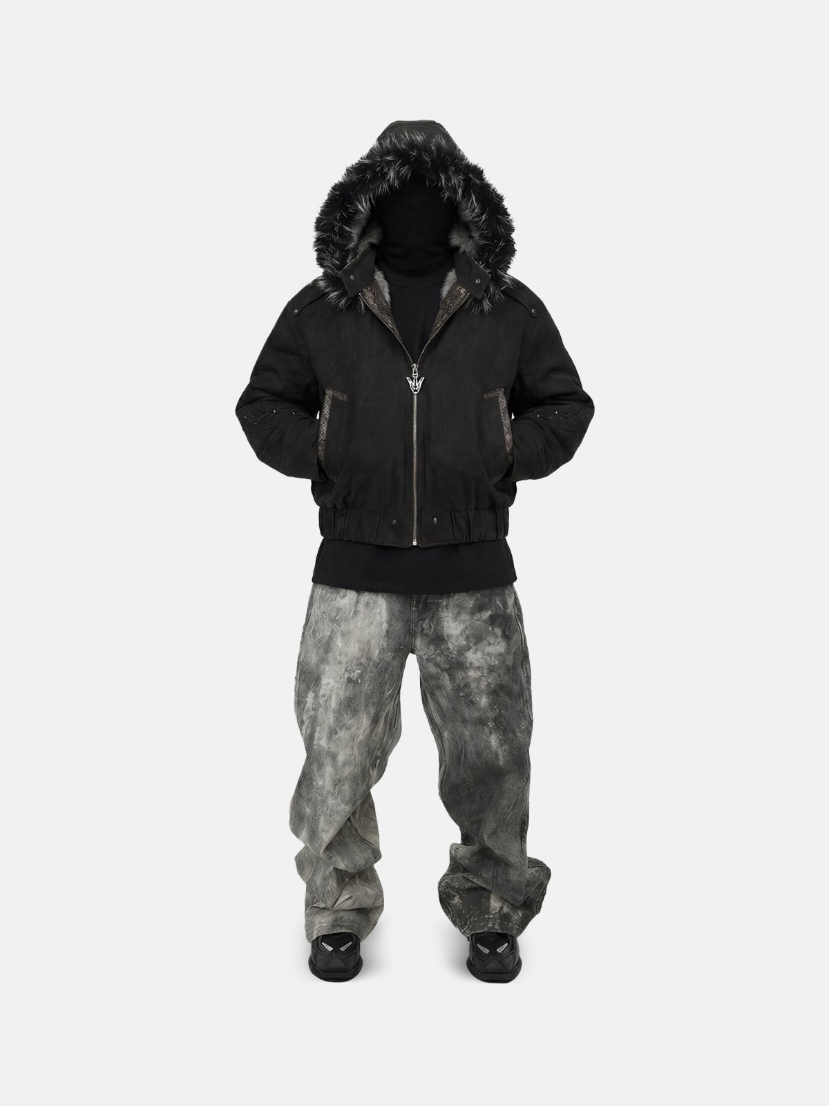 Viper Wildleder-Bomberjacke mit Kapuze