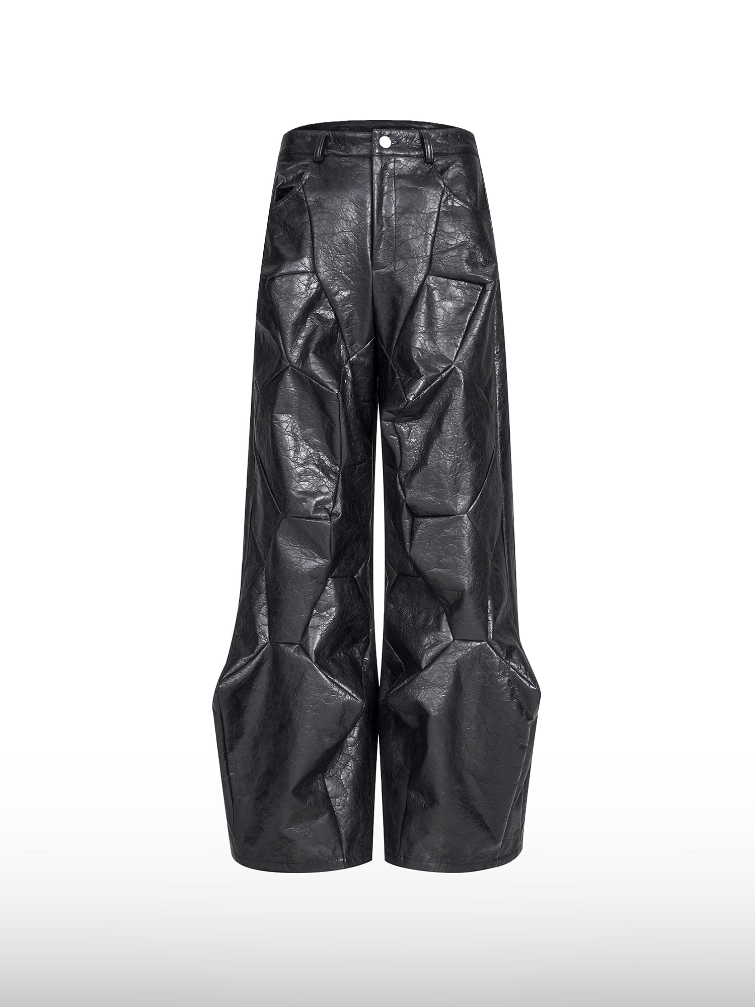 Geometrische Lederhose mit Paneelen