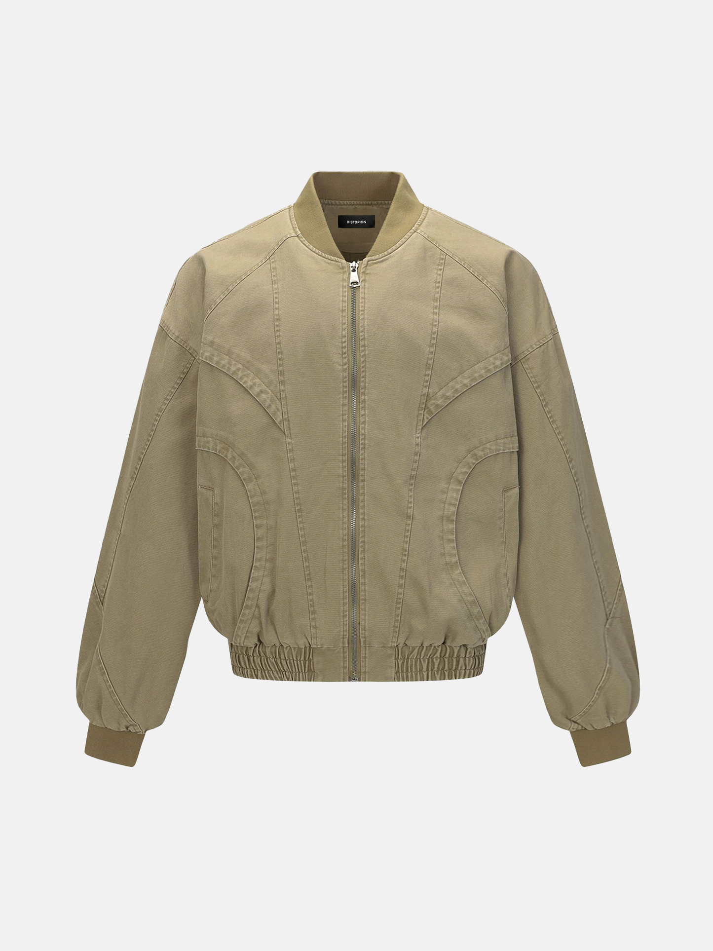 Graue Bomberjacke mit Einsätzen