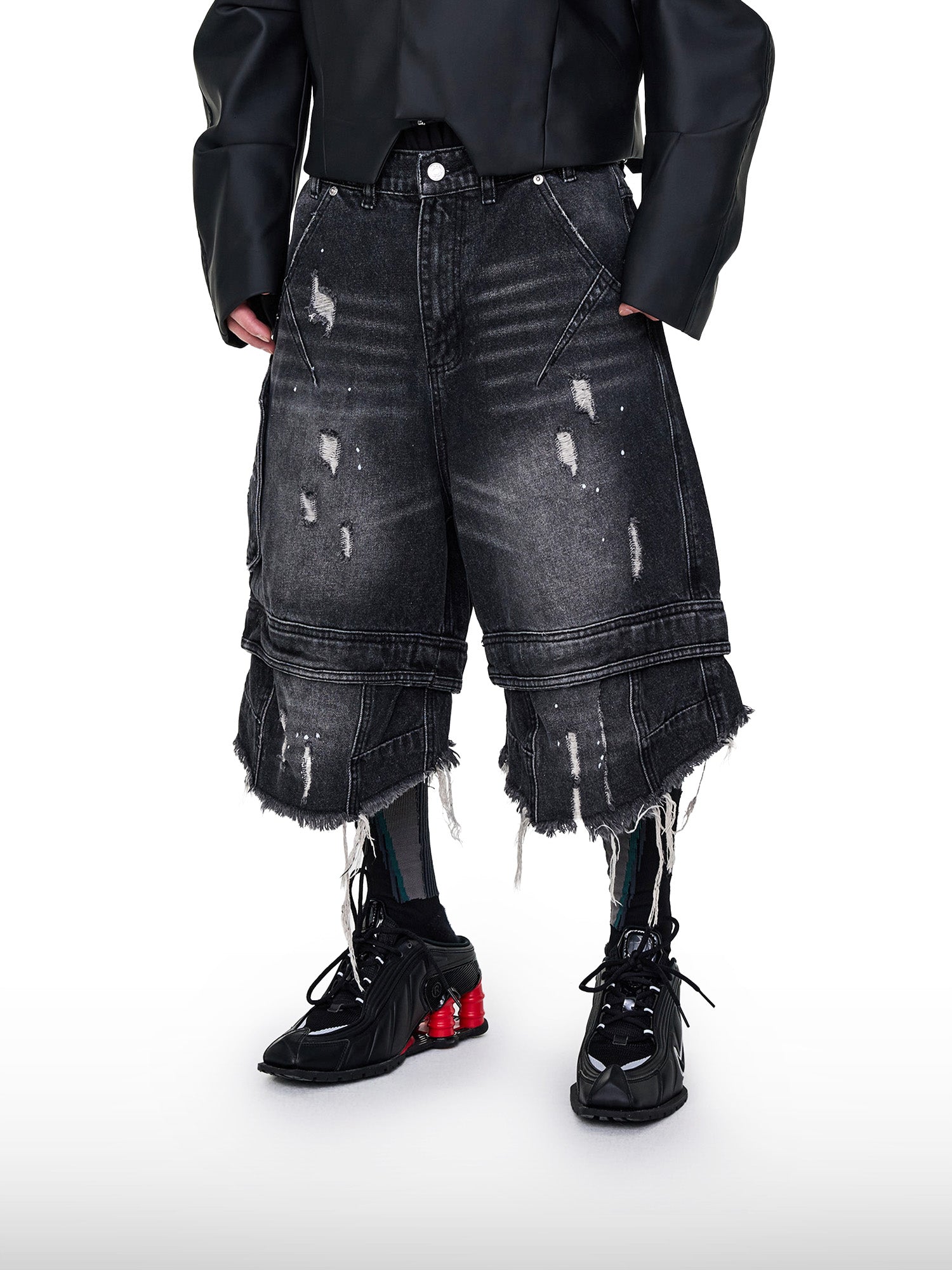 Grunge Denim Shorts
