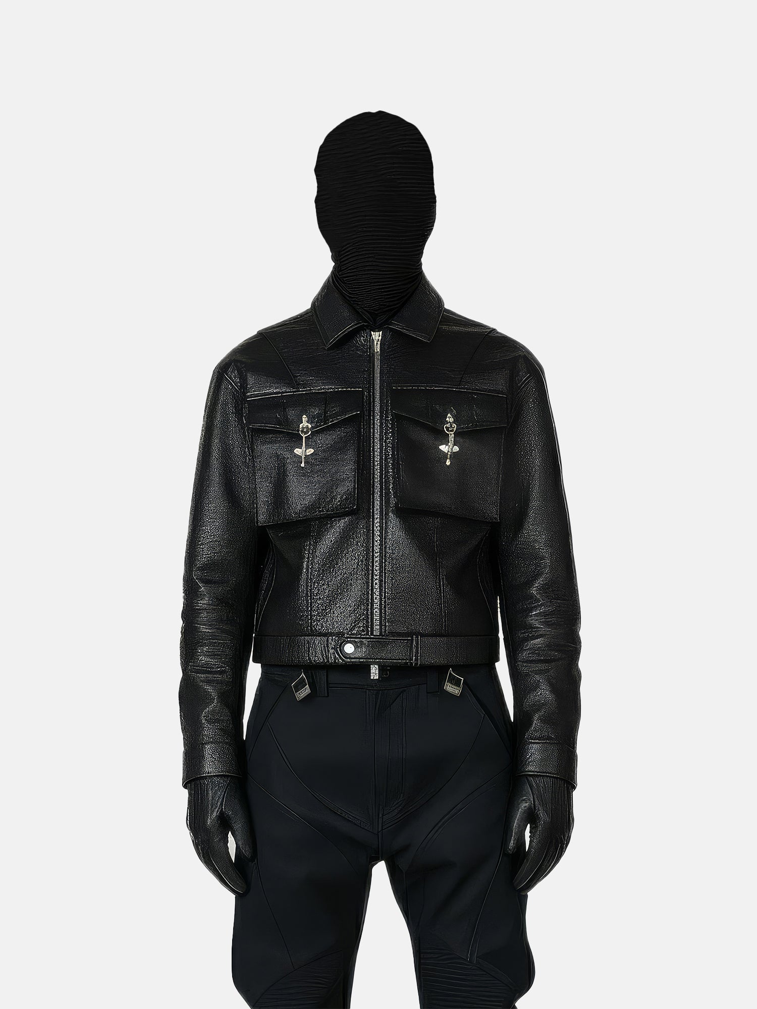 Lederjacke mit Schlossdetails