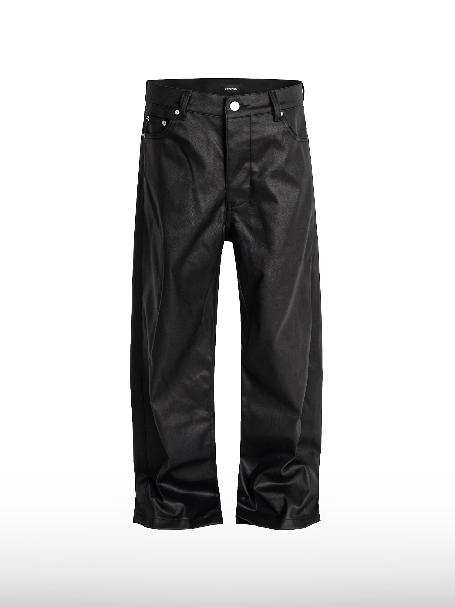 Matte schwarze Hose mit weitem Bein