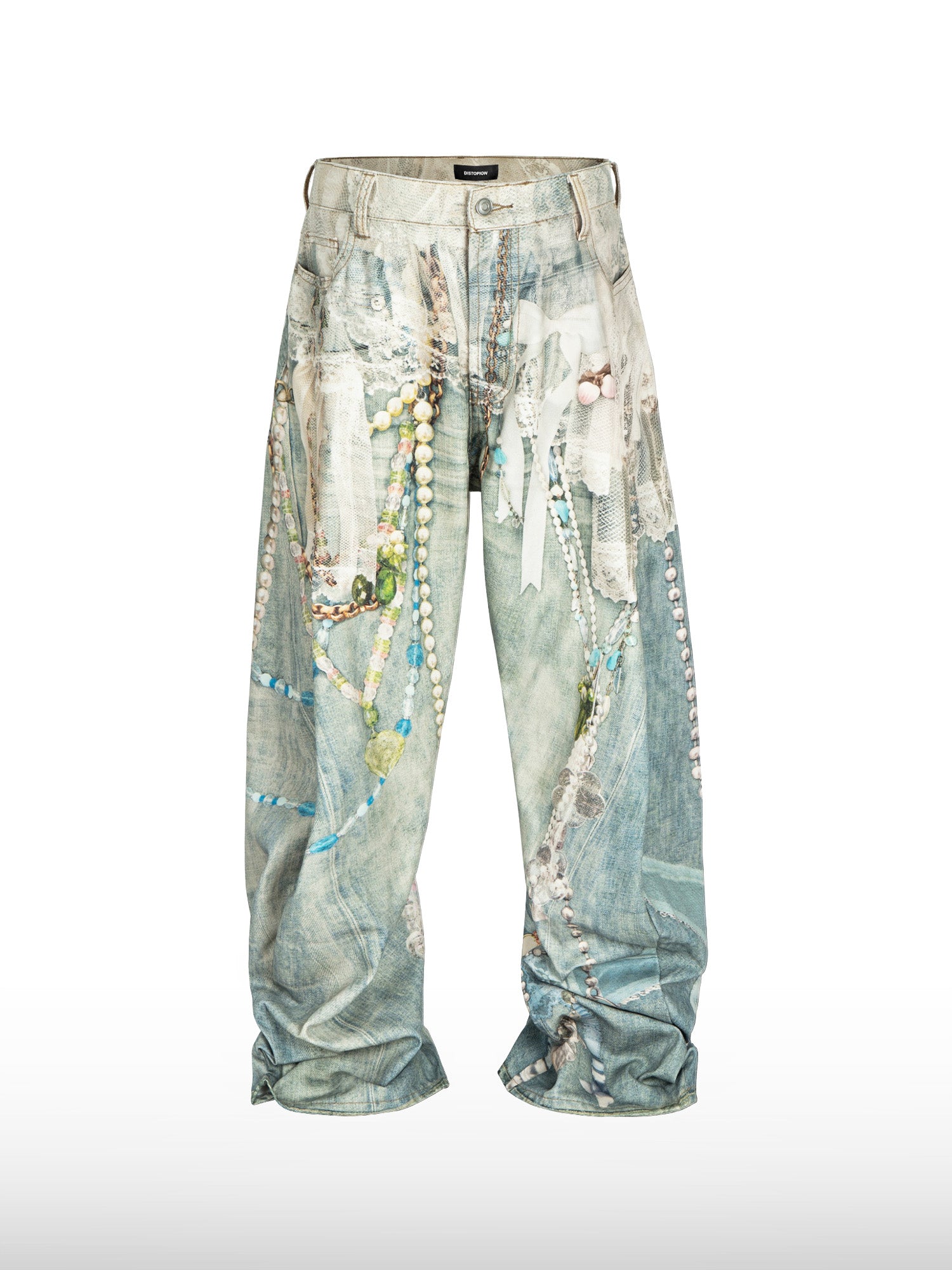 Pearl Print Wide-Leg Pants