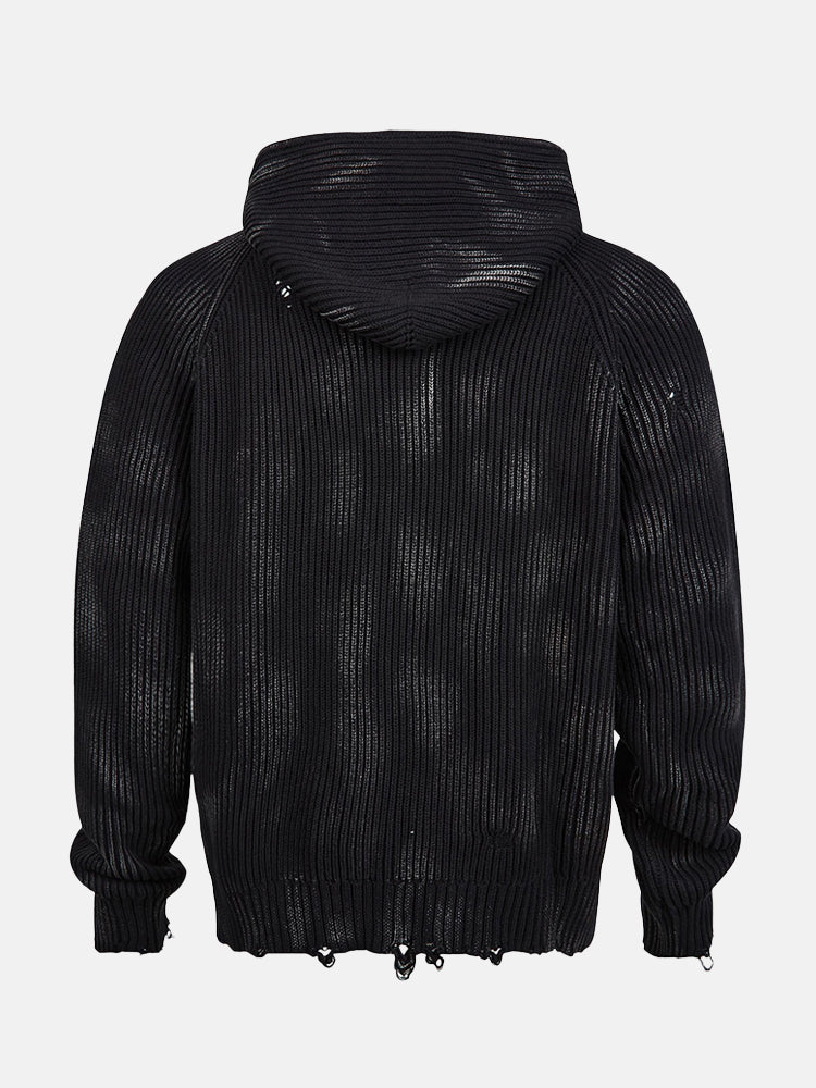 Pullover mit Distressed-Look im Schattenmuster
