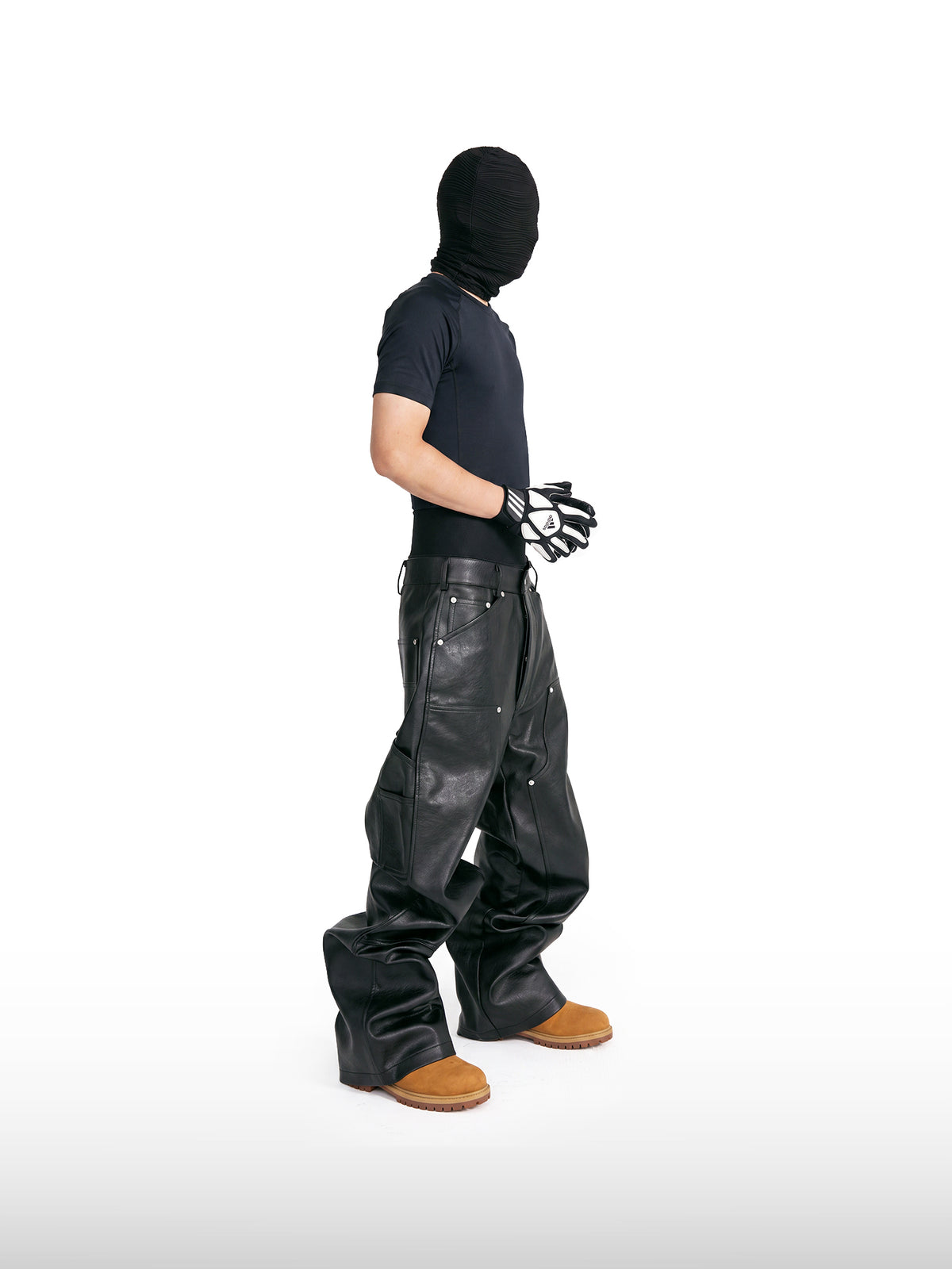 Leren broek met studs