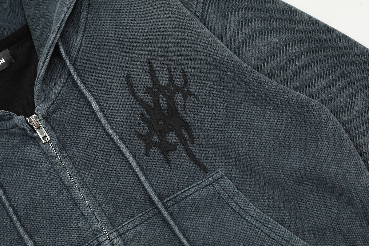 Verwaschener Gothic-Hoodie