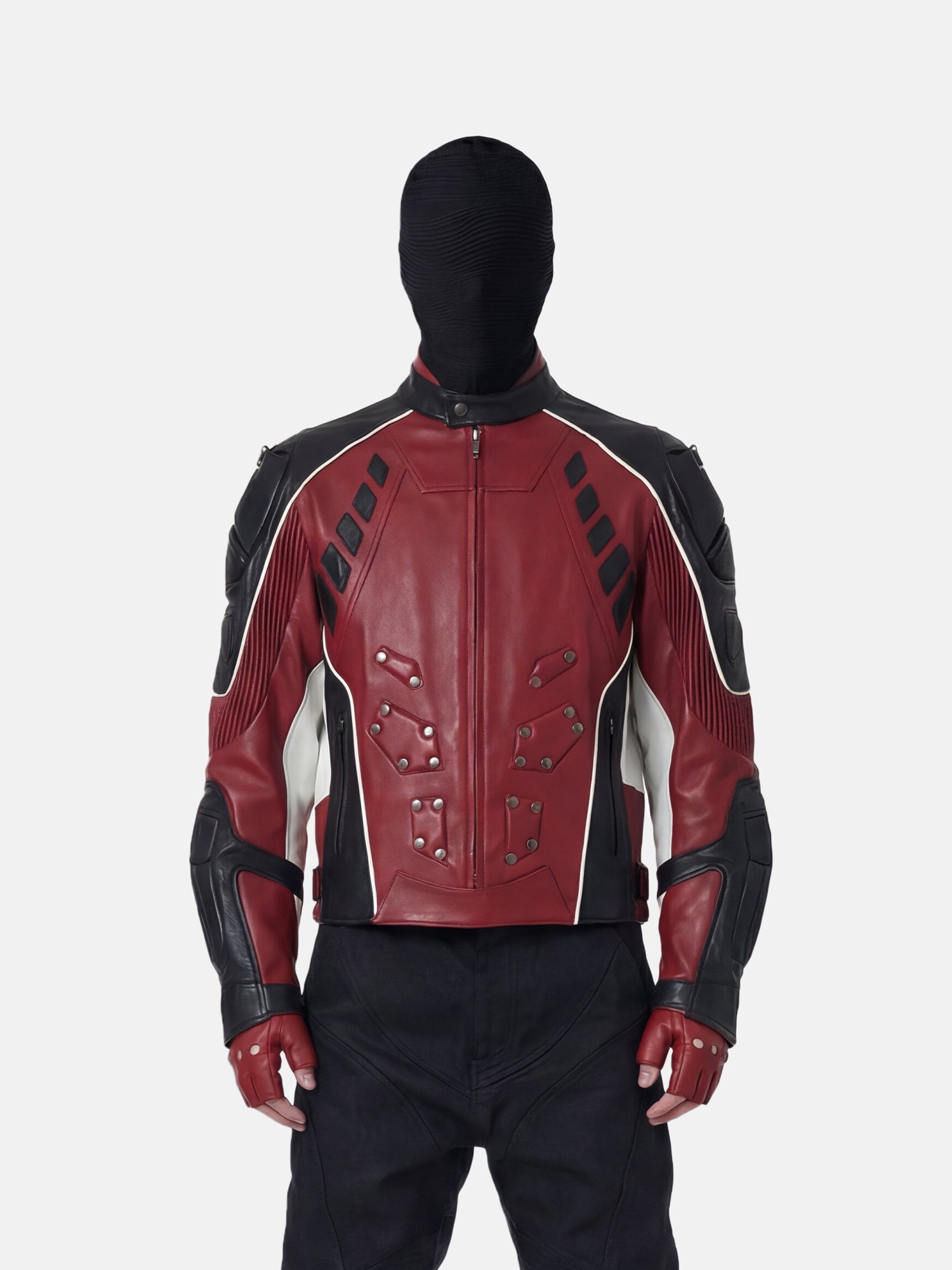 Red Black Moto Jacket