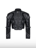 Architektonisch geschnittene Lederjacke