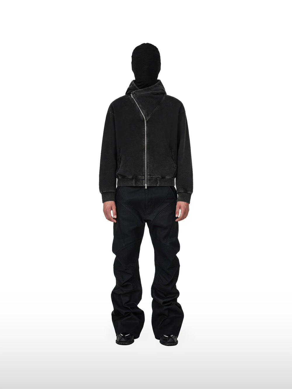 Schwarzer asymmetrischer Hoodie