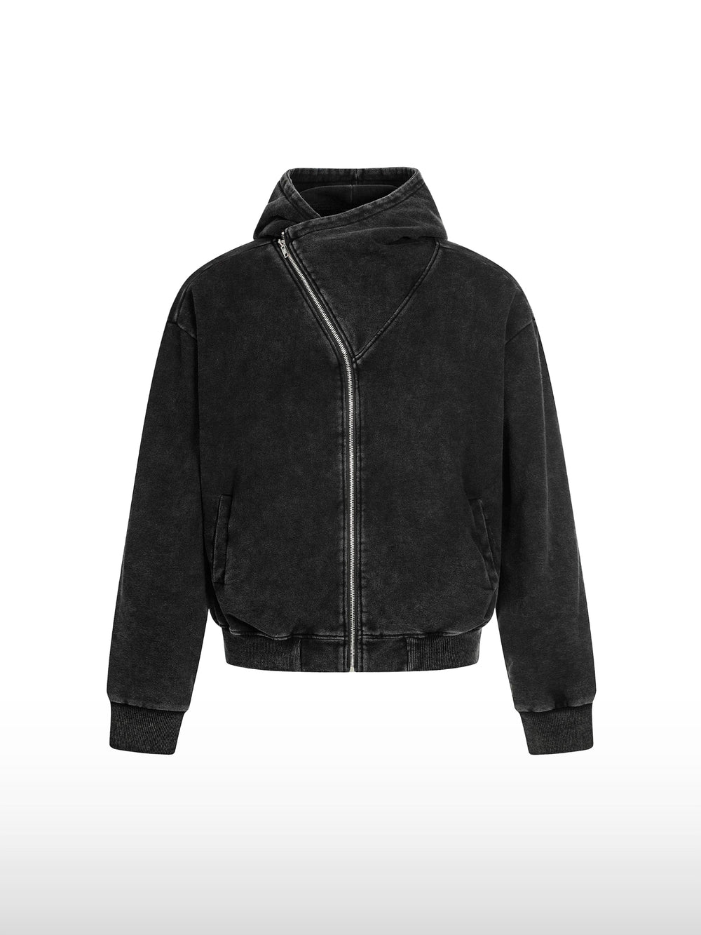 Schwarzer asymmetrischer Hoodie