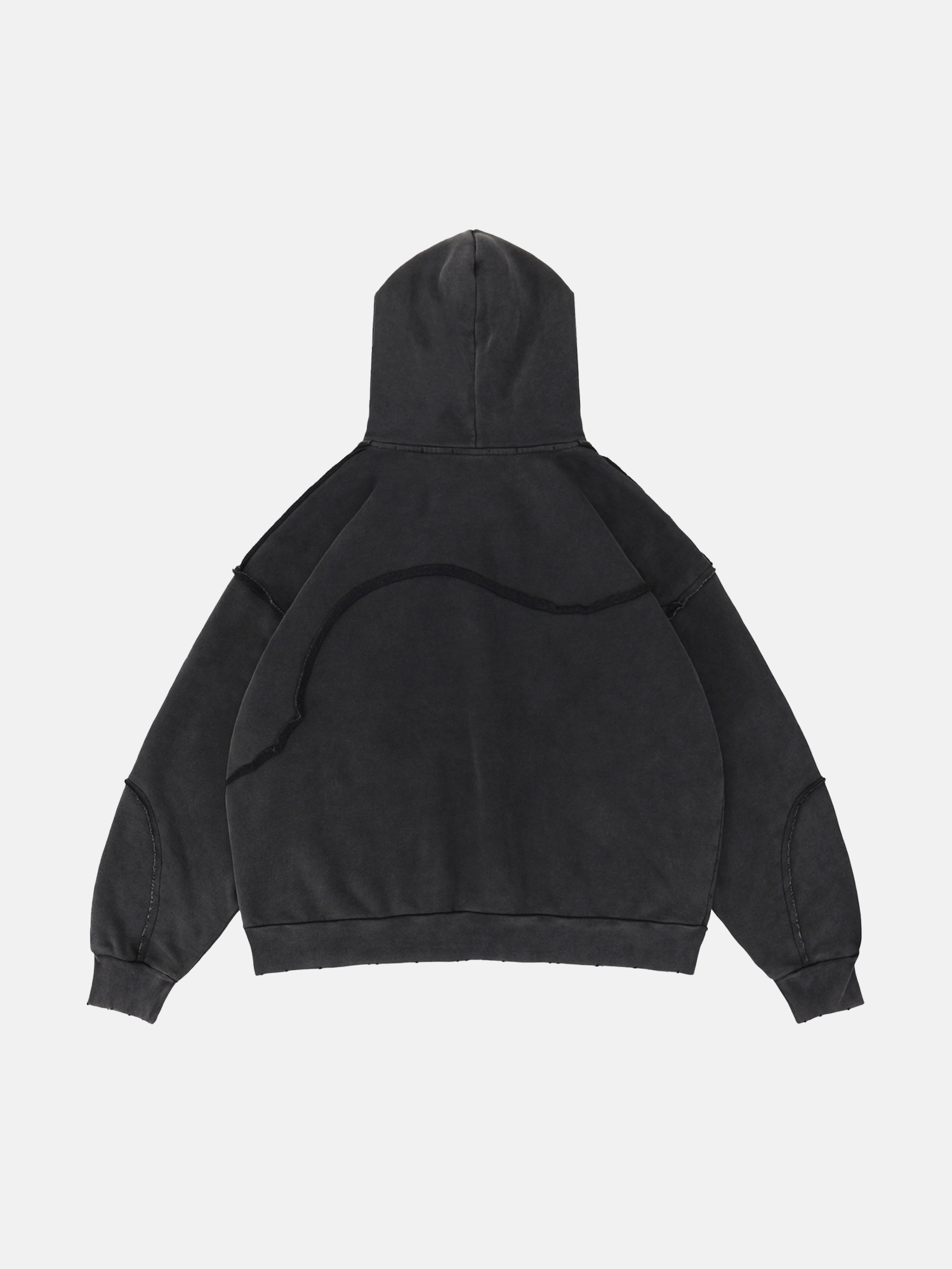 Black Wave Seam Hoodie