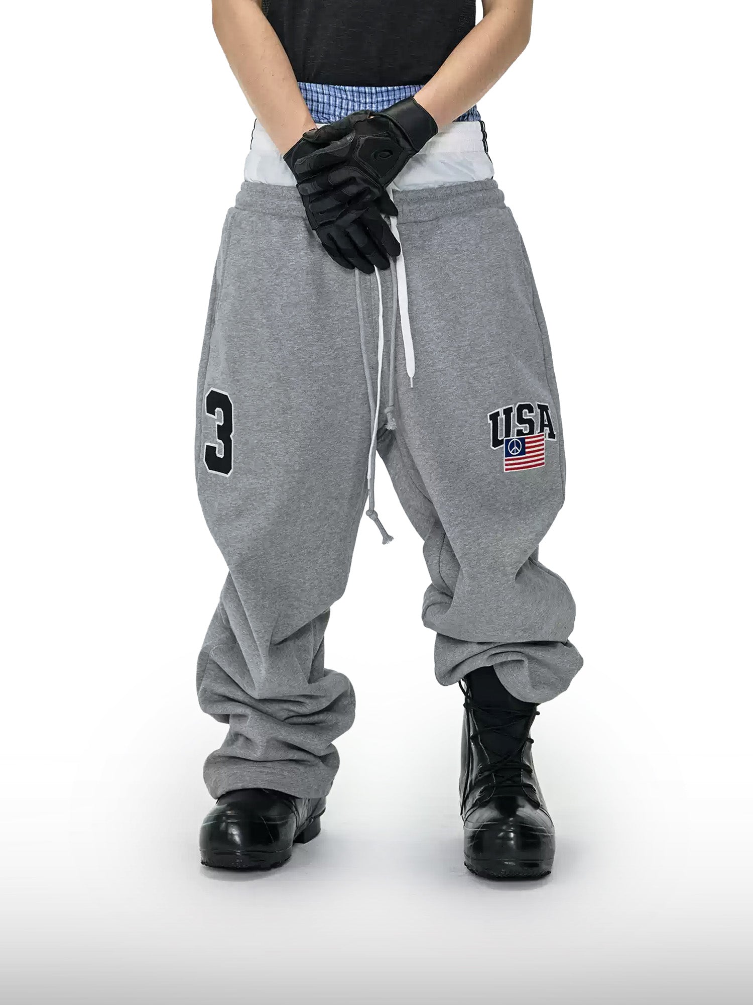 Drievoudige Taille Heather Sweatpants