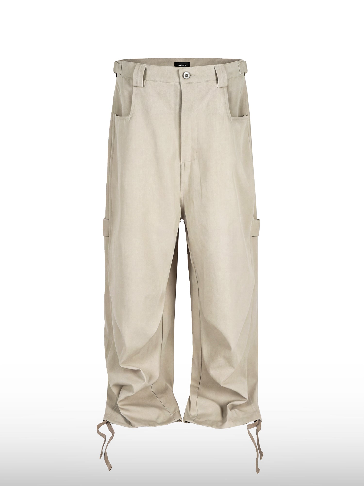 Beige utilitybroek met trekkoord