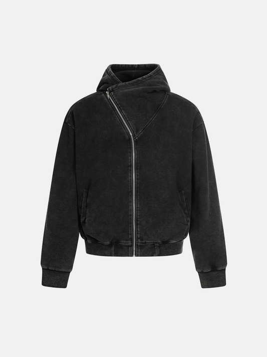 Schwarzer asymmetrischer Hoodie