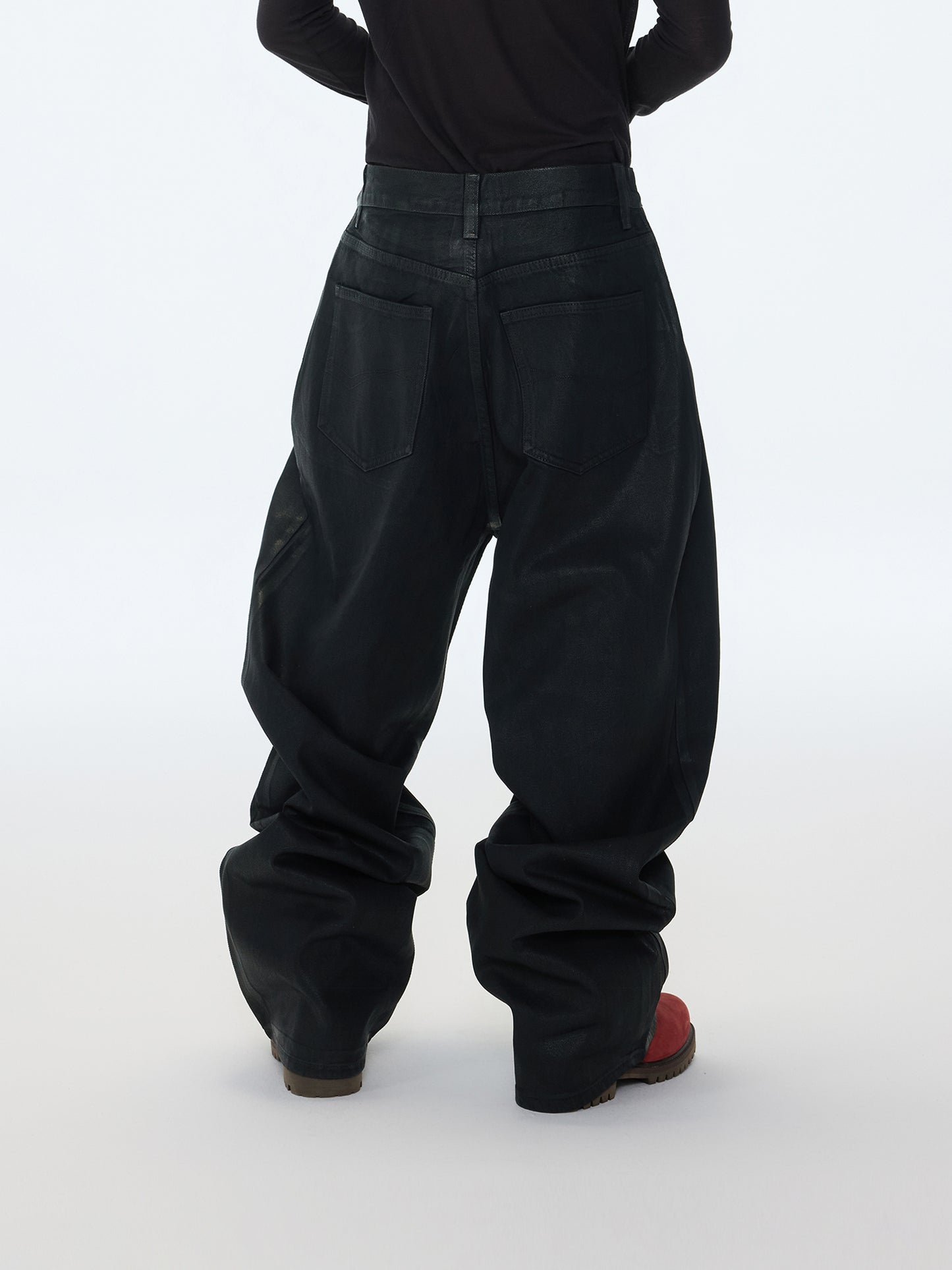 Schwarze Baggy-Jeans