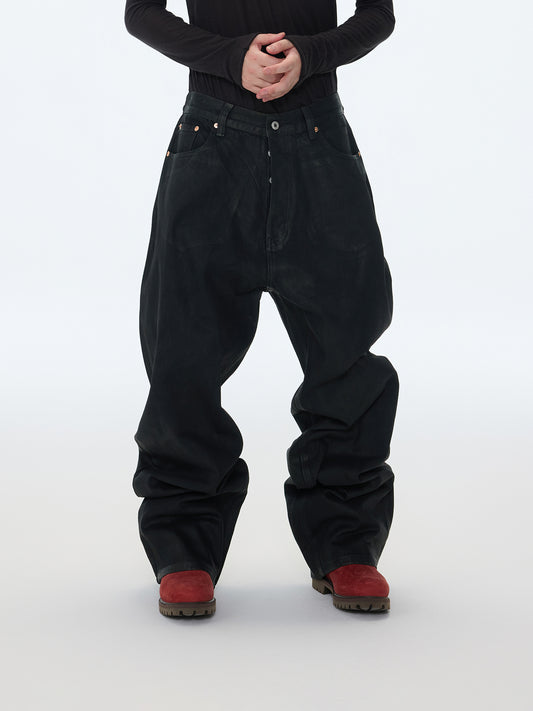 Schwarze Baggy-Jeans