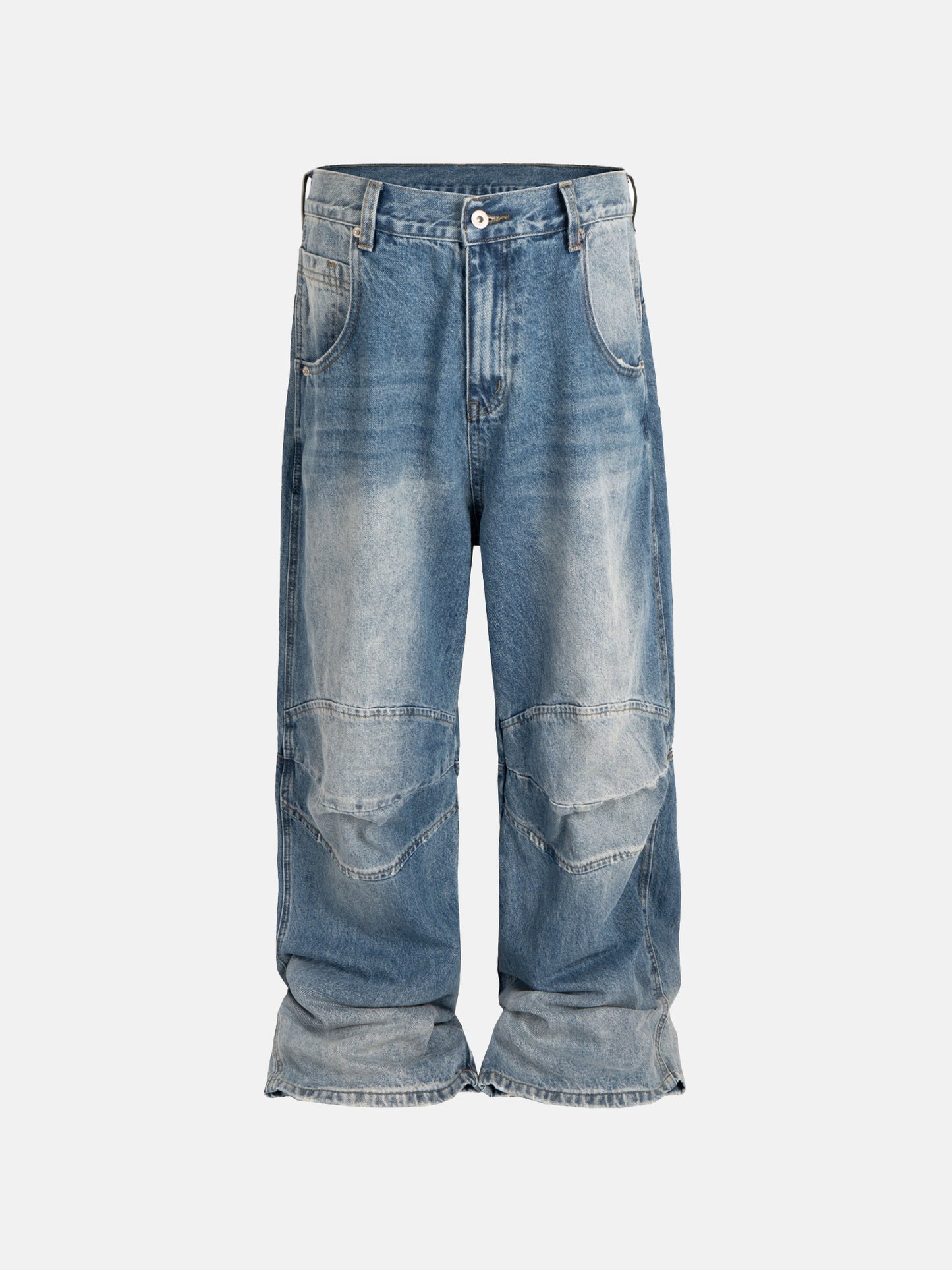 Blaue Baggy-Jeans