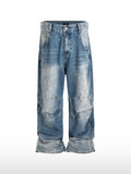 Blaue Baggy-Jeans