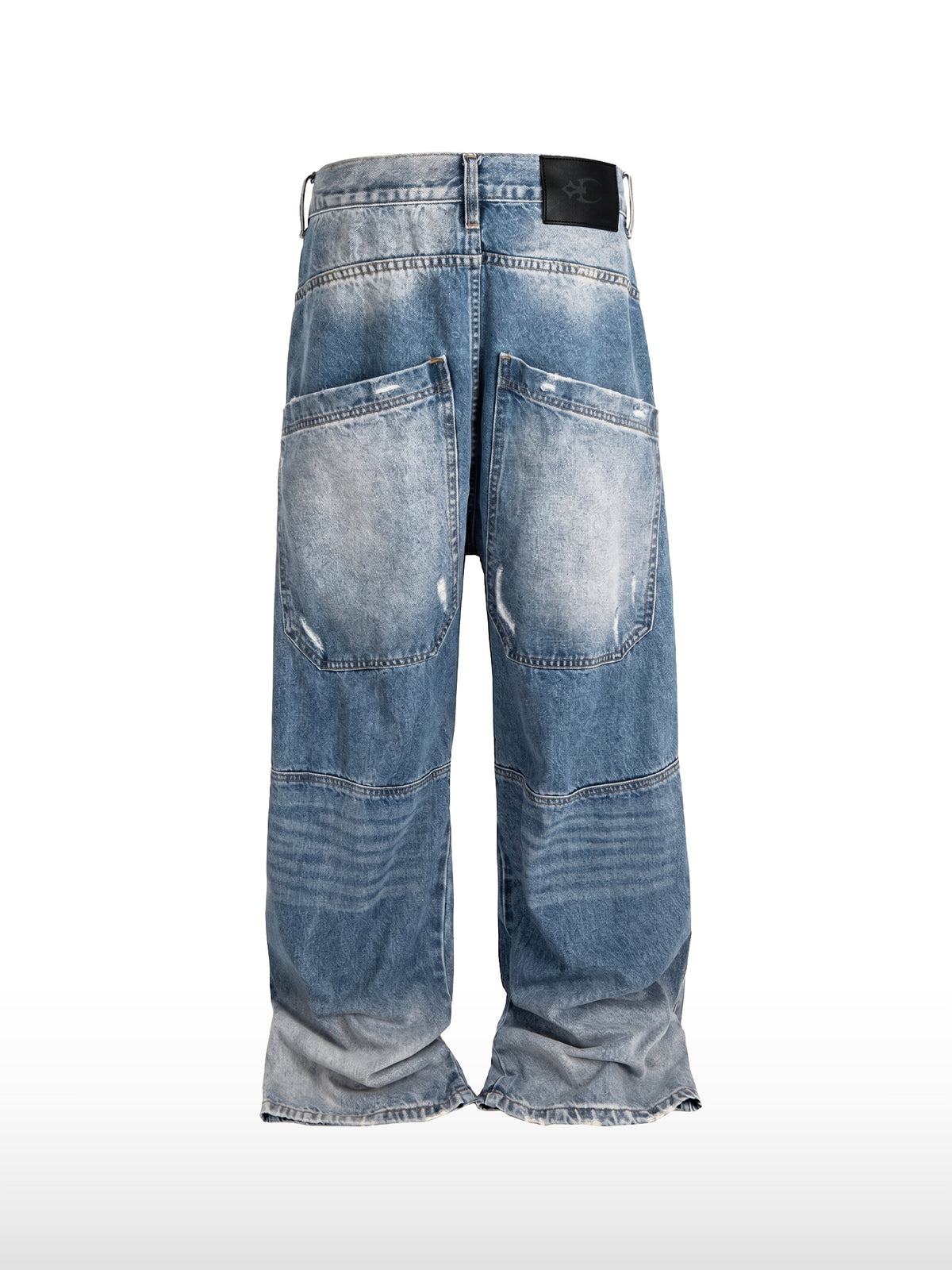 Blaue Baggy-Jeans