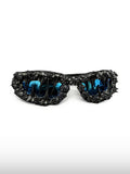 Blauwe zonnebril met doorns