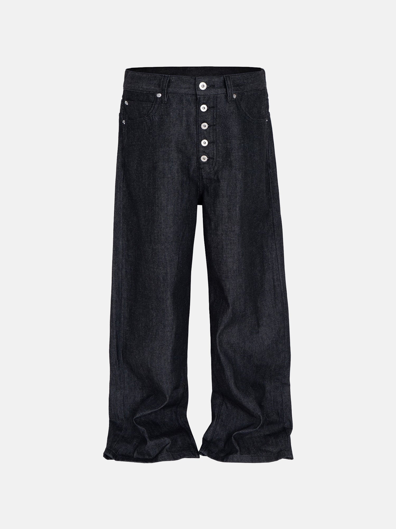 Button-Fly Wide Jeans