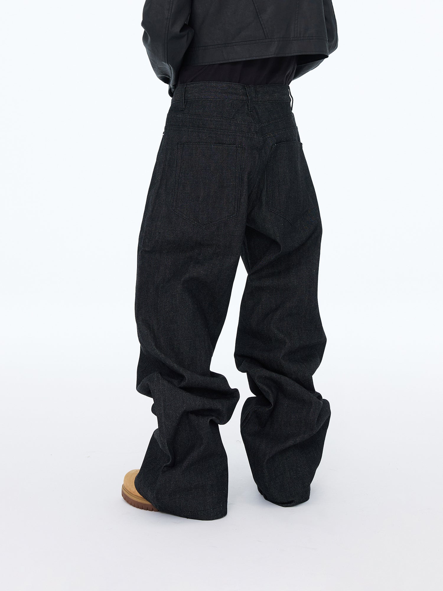 Button-Fly Wide Jeans