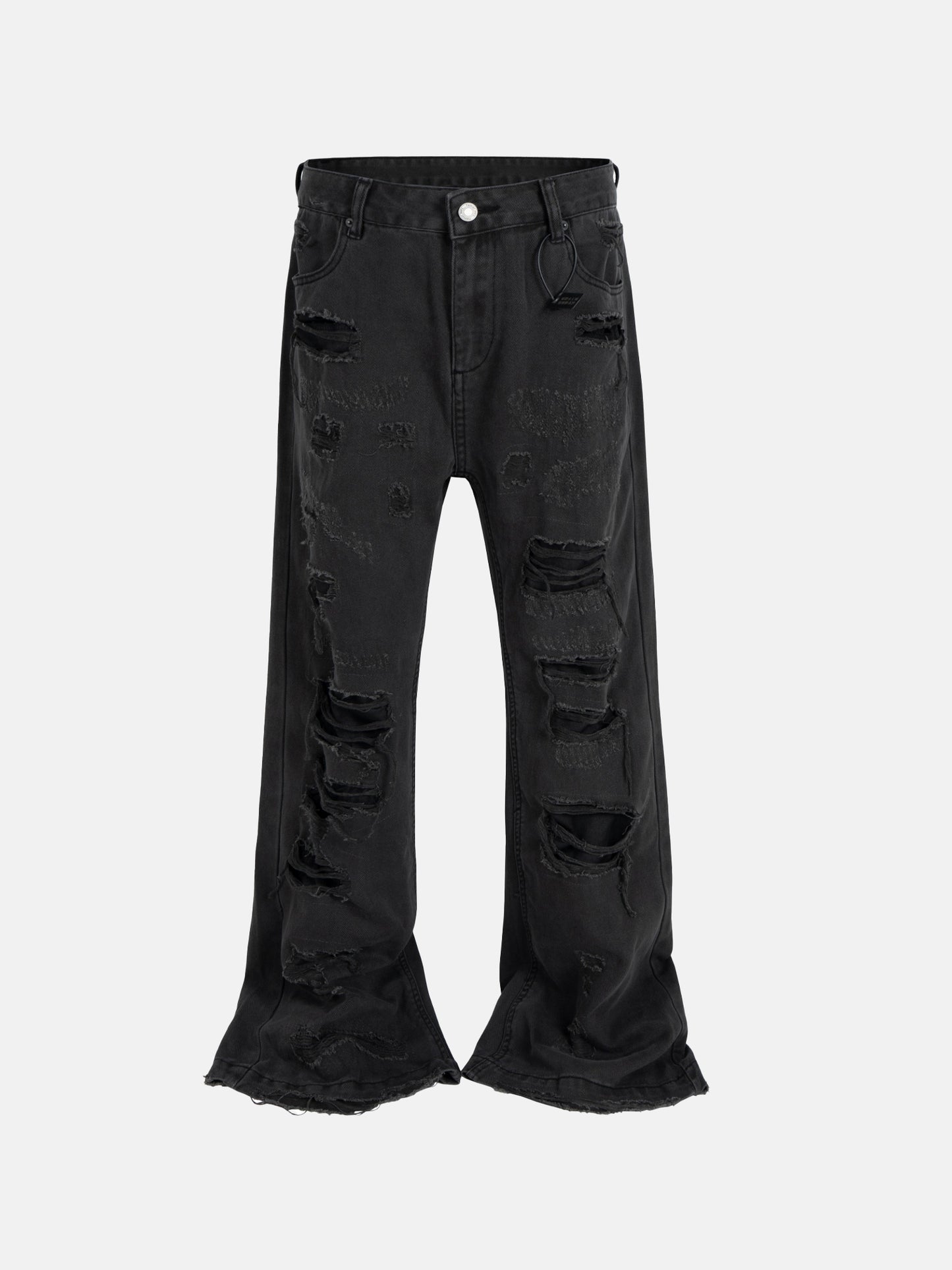 Dunkelgraue Jeans mit Rissen