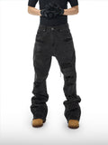 Dunkelgraue Jeans mit Rissen