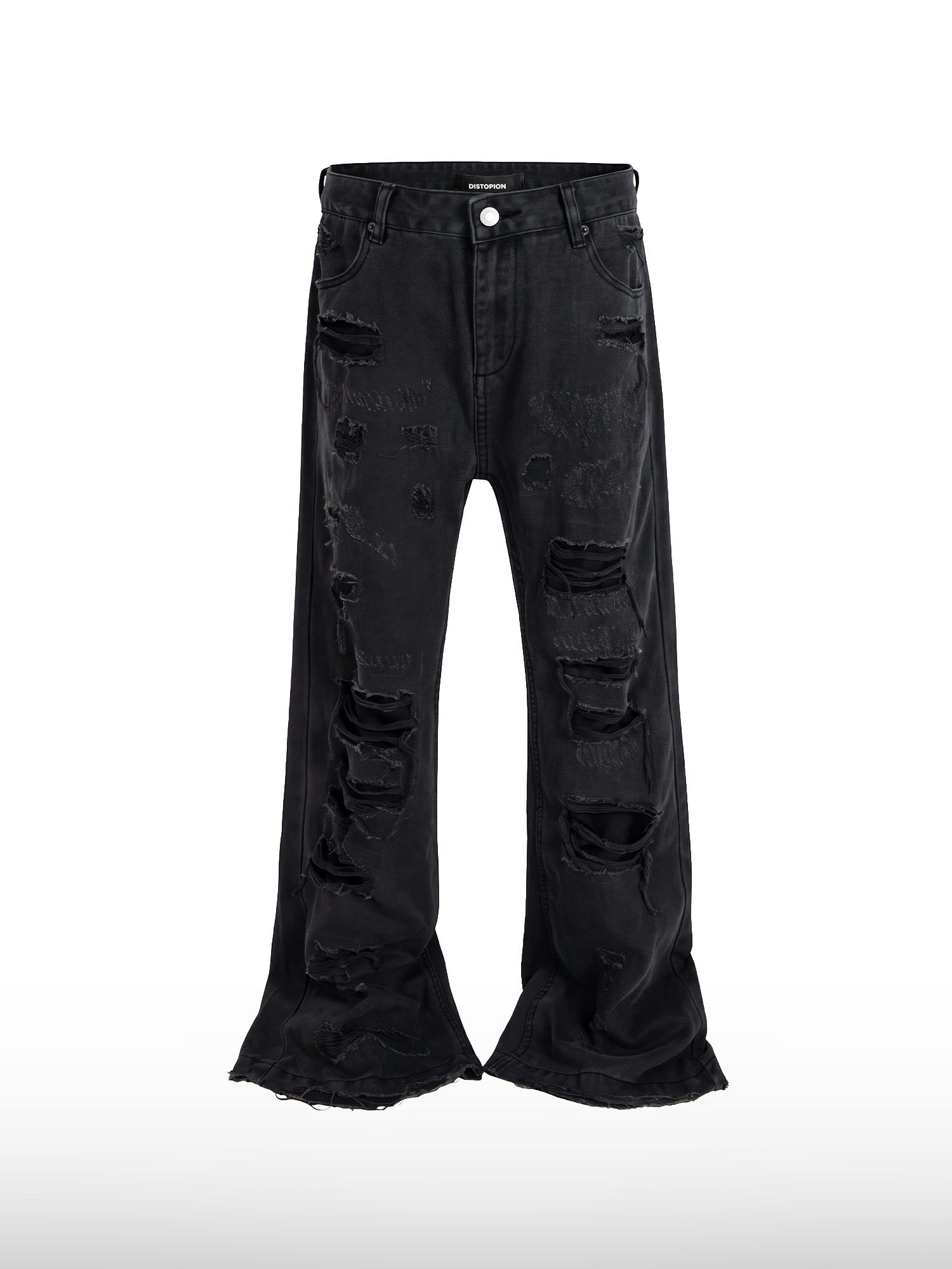 Houtskool Gescheurde Jeans