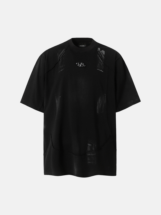 Anthrazitfarbenes gewaschenes T-Shirt