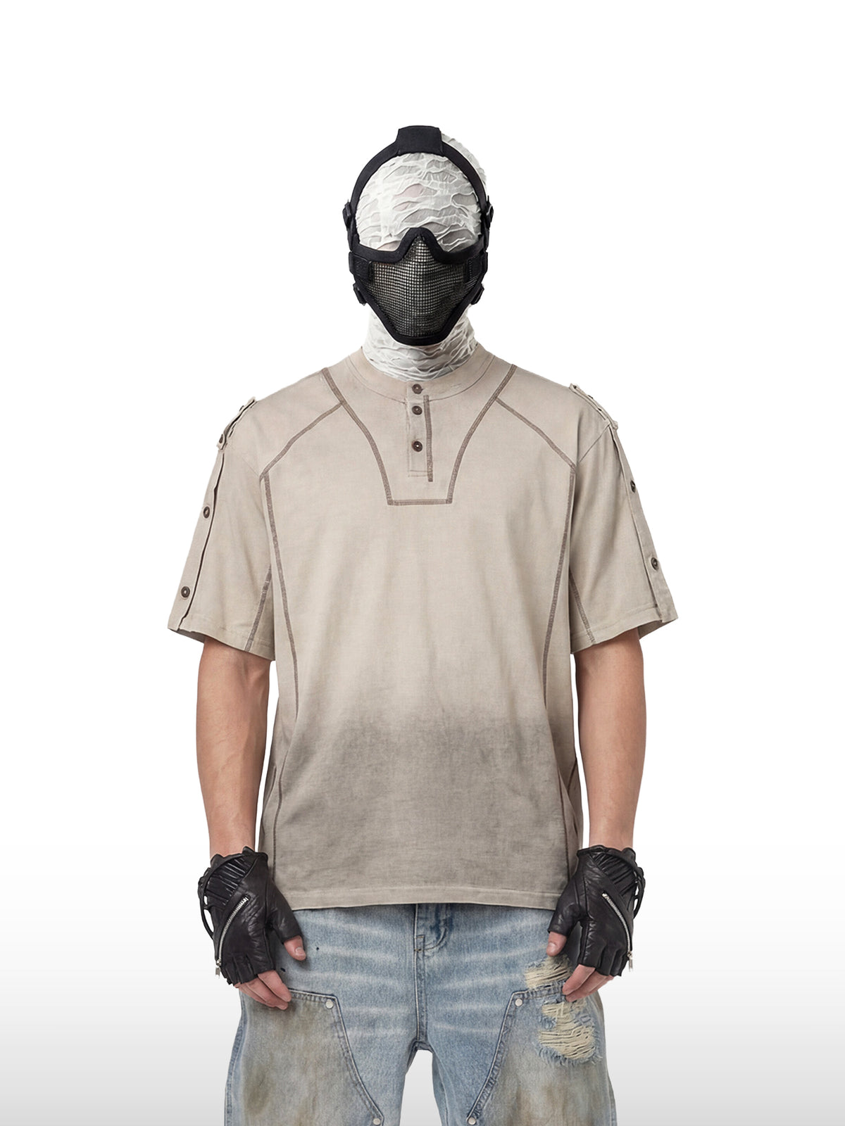 Cipher Gradient Henley-T-shirt