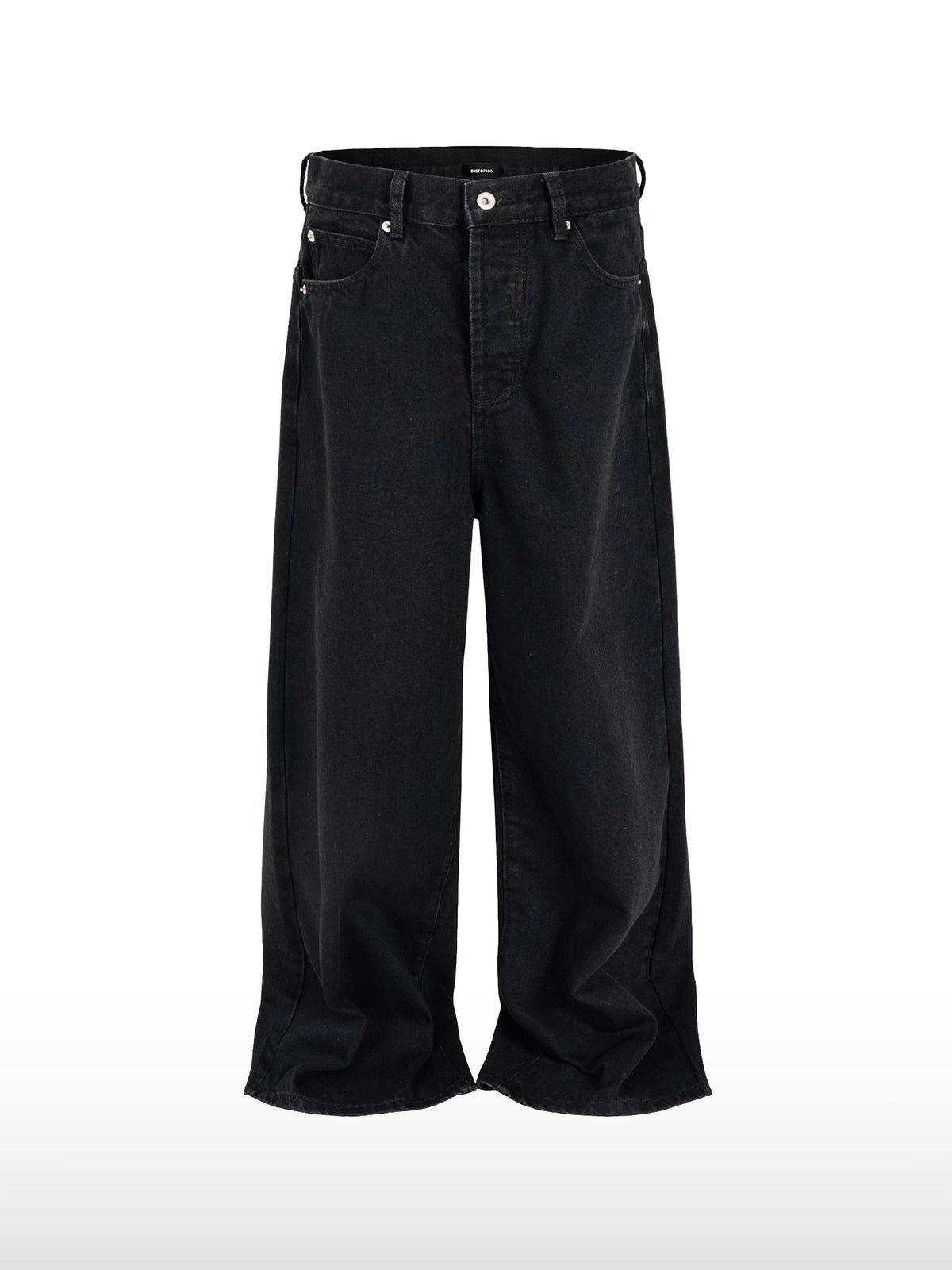 Klassische schwarze Baggy-Jeans
