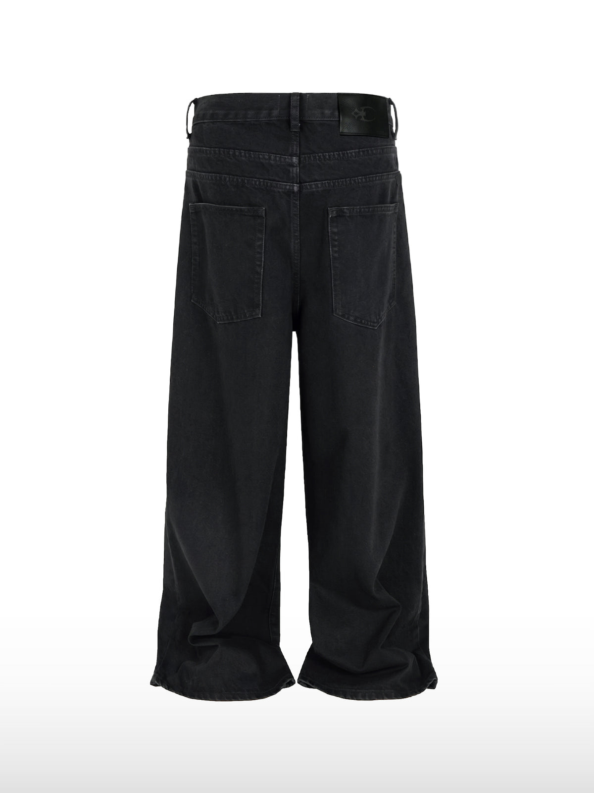 Klassische schwarze Baggy-Jeans