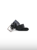 Croc-Embossed Leather Belt