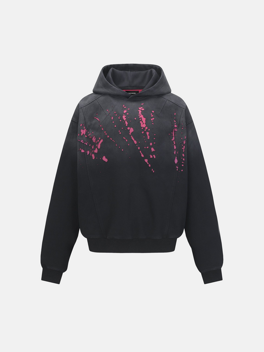 Kapuzenpullover mit dunklem Spritzermuster