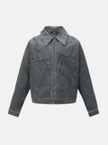 Denimjack met versleten look