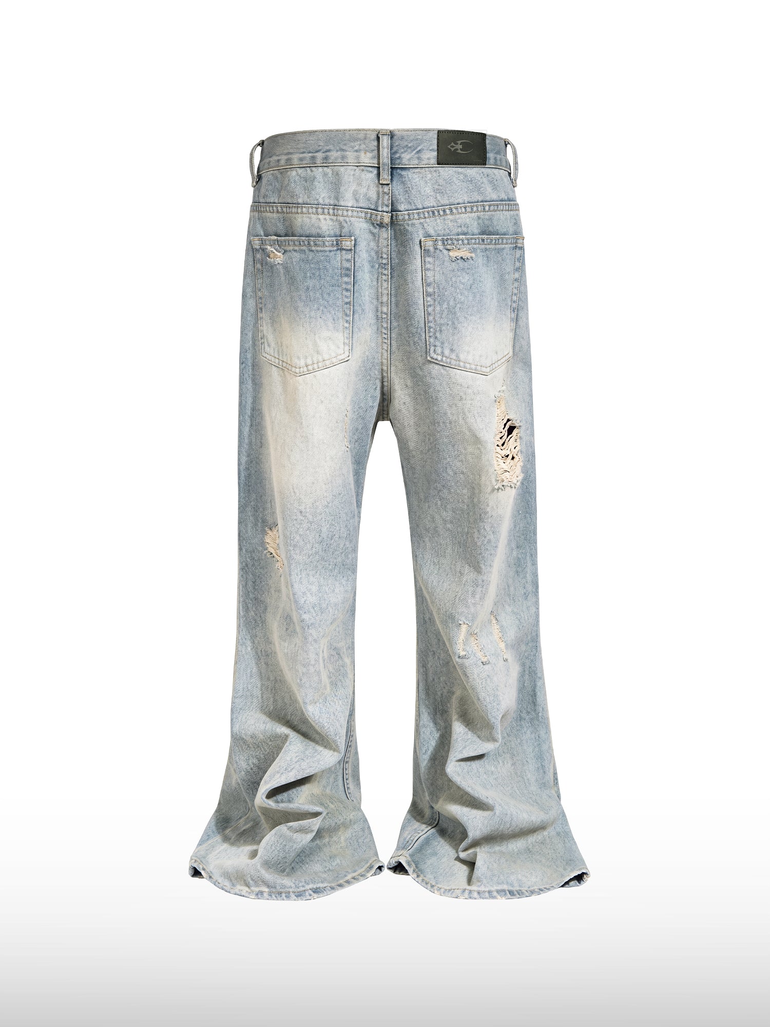 Distressed Micro-Flare Jeans